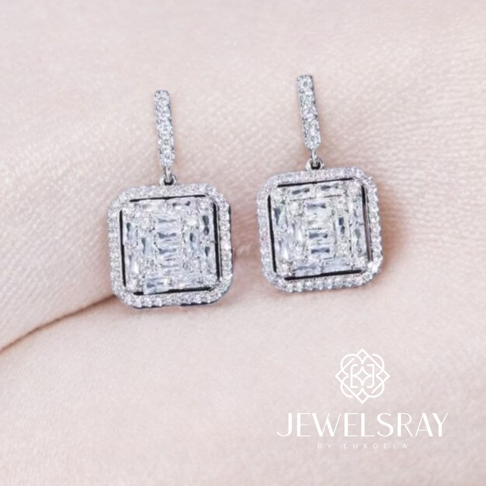 Anting Pesta Baela Earrings Perhiasan Tunangan Lamaran Kawin Fancy Wedding Elegant Engagement Married Bridal Jewelsray CZ Luxoela