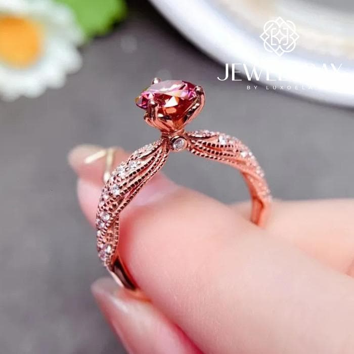 Cincin Kawin Alhambra Moissanite Ring Adjustable Diamond Look Lamaran
