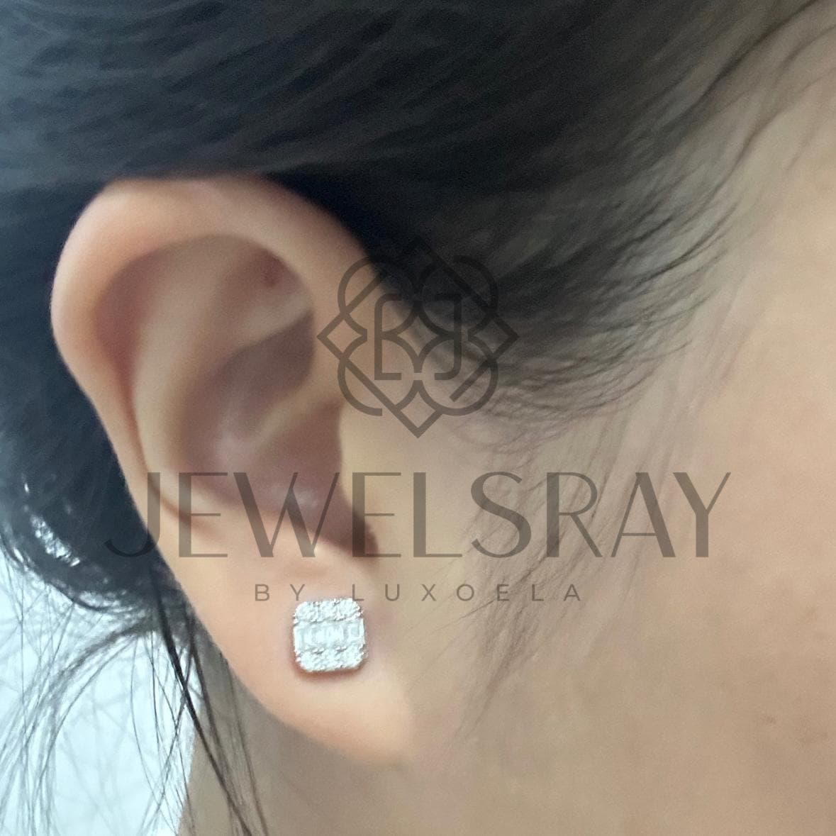 Anting Gisell Moissanite Earring Diamond Look Lamaran tunangan