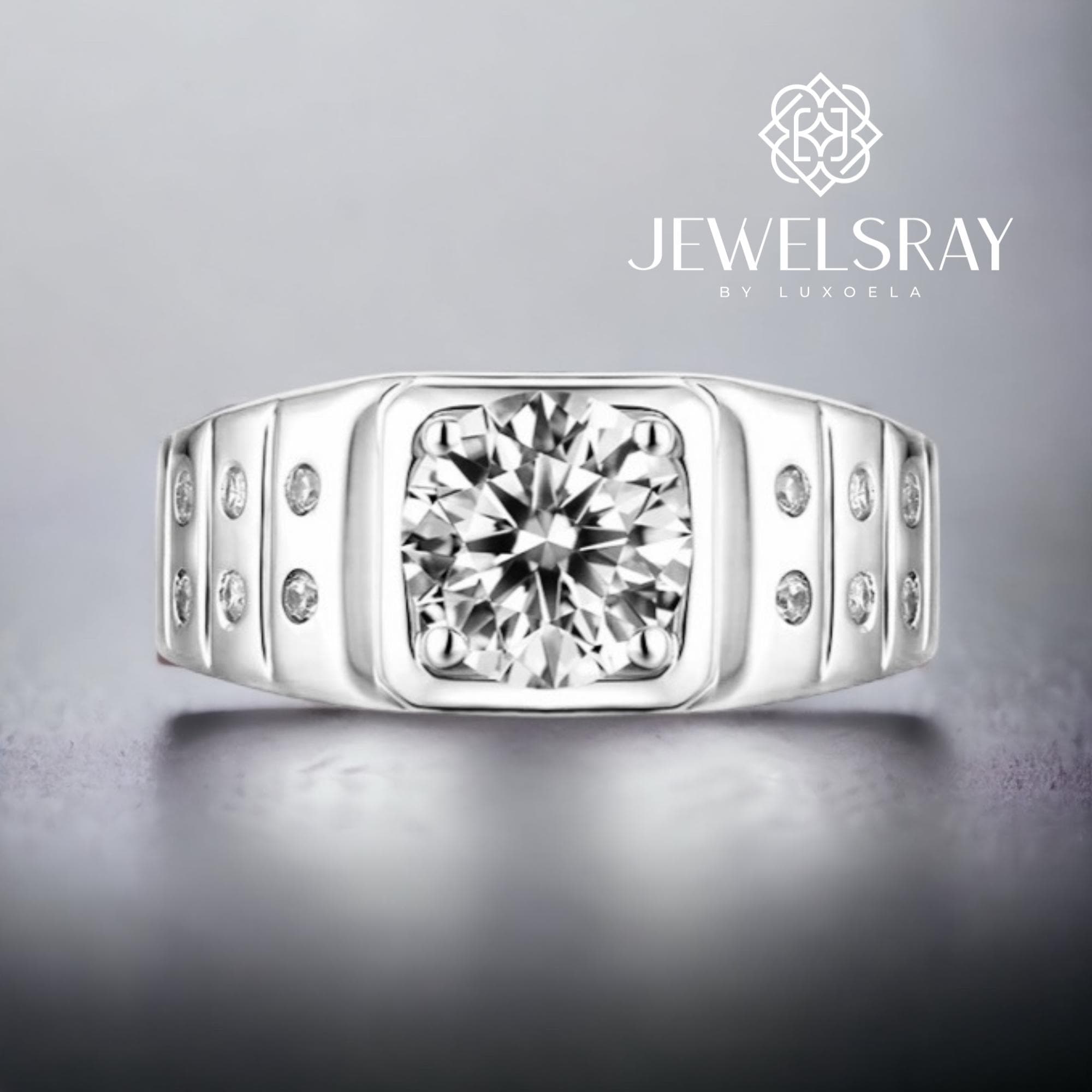 Cincin Pria Noah Moissanite Man Ring Adjustable Elegant Fancy Ring