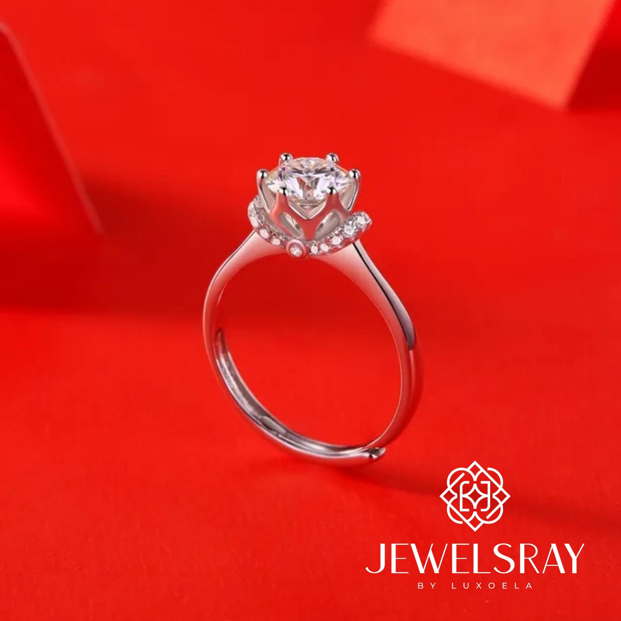 Cincin Lowena Moissanite Ring Diamond Look Lamaran Tunangan Kawin