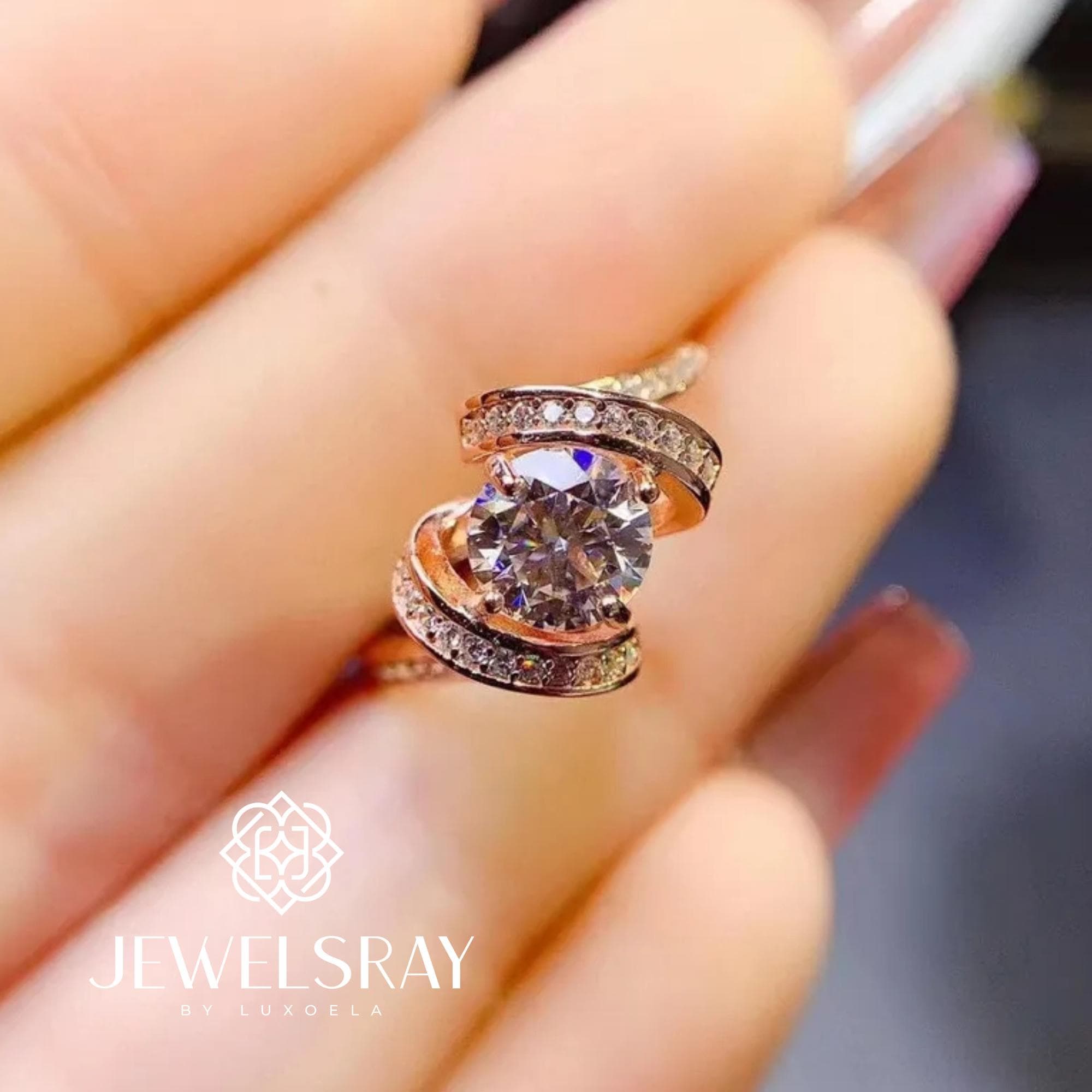 Cincin Kawin Sorel Moissanite Ring Adjustable Diamond Look Lamaran