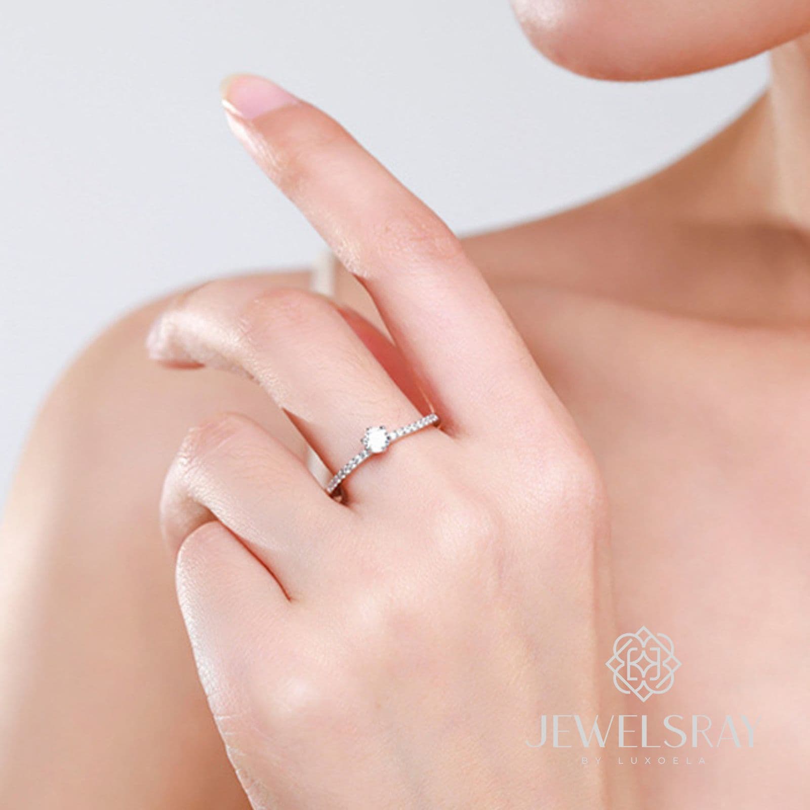 Mini Cerise Ring Moissanite Cincin Diamond Lamaran Kawin Tunangan Wedding Engagement Stack Ring Stacking Ring Cincin Stack Stacking