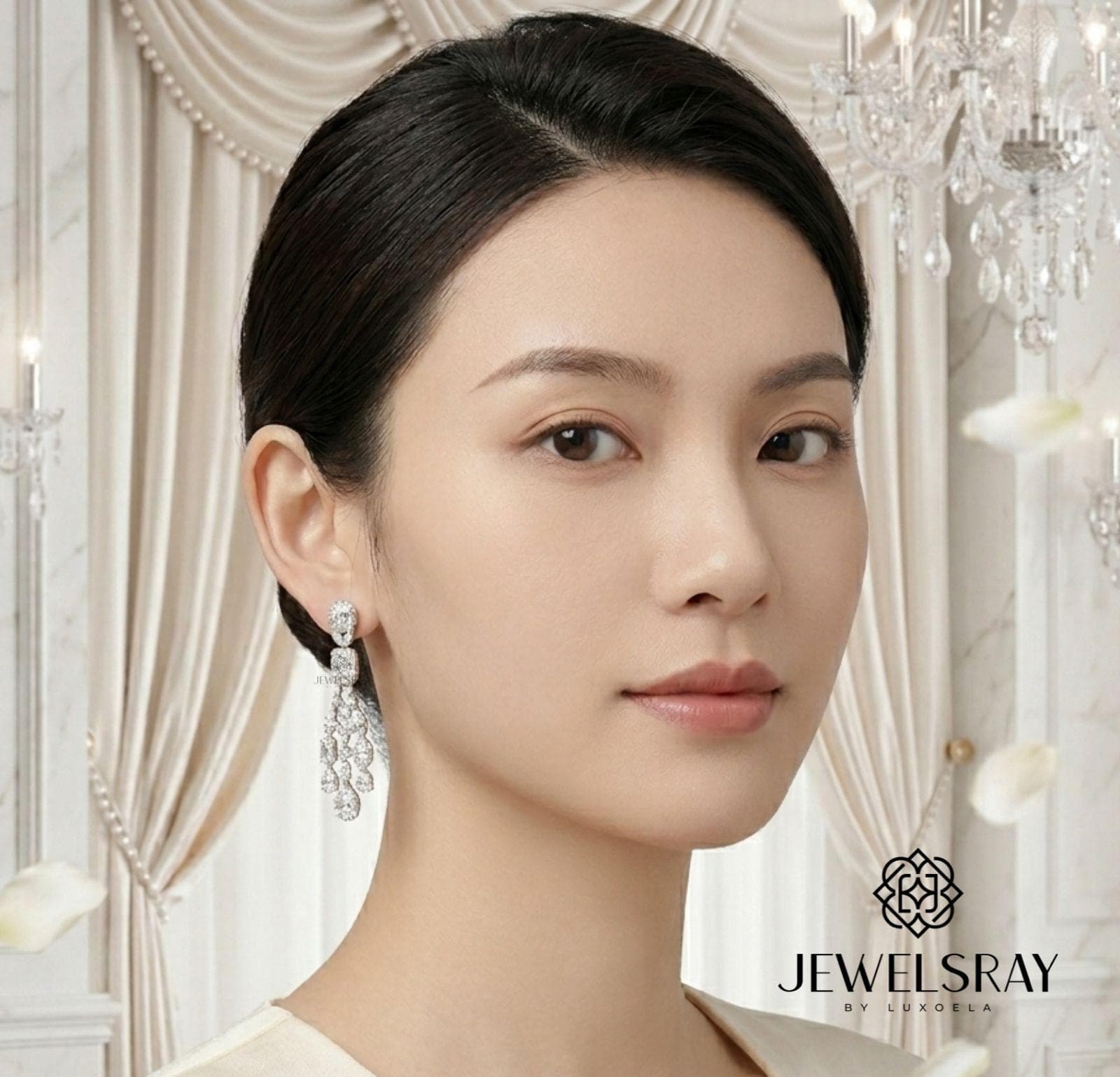 Anting Pesta Incheon Earrings Perhiasan Tunangan Lamaran Kawin Fancy Wedding Elegant Engagement Married Bridal Jewelsray CZ Luxoela