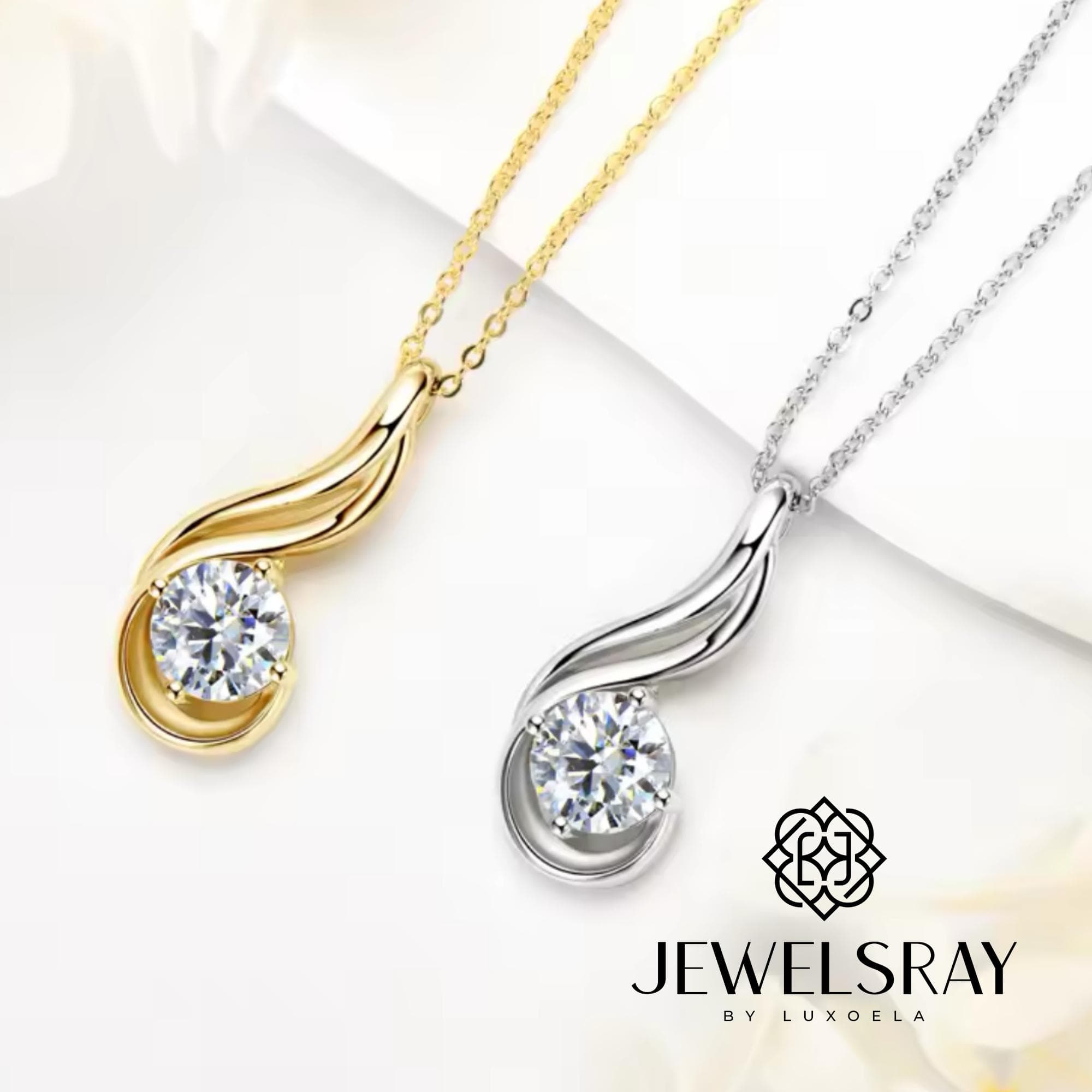 Melody Necklace - Moissanite Necklace Diamond Look Lamaran Kawin Tunangan
