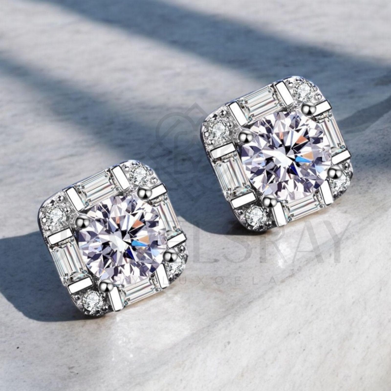 Anting Catherina Moissanite Earrings Perhiasan Elegant Fancy Diamond Look Jewelry Kawin Tunangan Wedding Engagement Lamaran Married Bridal Jewelsray Intan Permata Luxoela