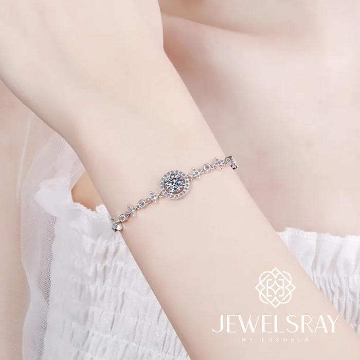 Gelang Estelle Moissanite Bracelet Diamond Look Tunangan Kawin Lamaran