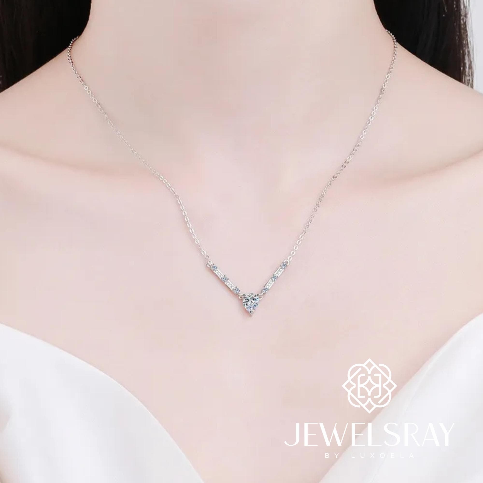 Kalung Selene Moissanite Necklace Diamond Look Lamaran Kawin Tunangan