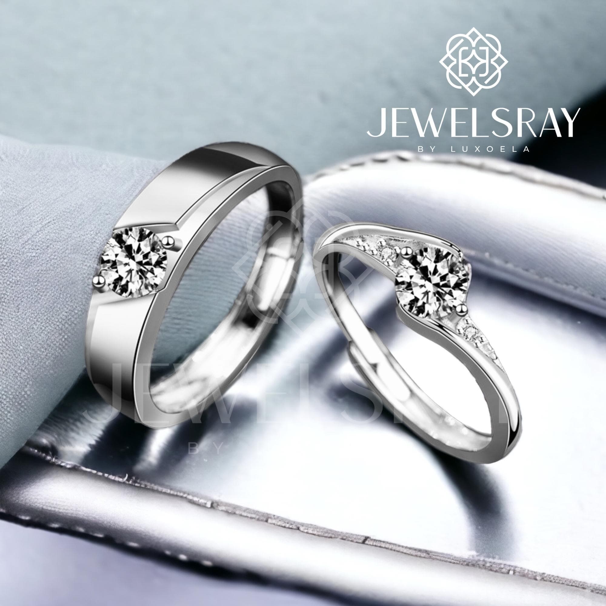 Jeju Wedding ring Set Moissanite cincin Diamond Lamaran Kawin Tunangan