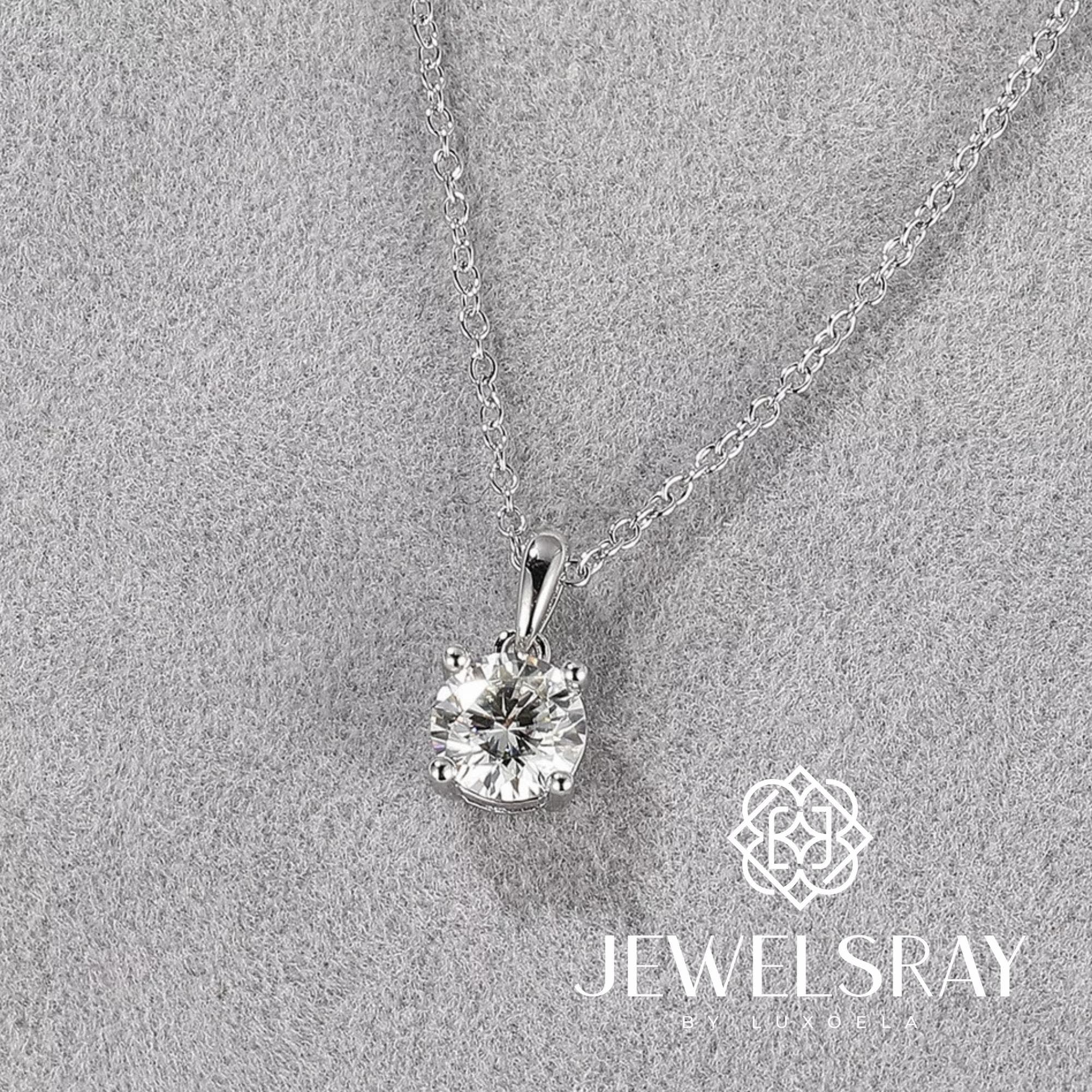 Blaine Necklace Moissanite Diamond Look Kalung Berlian Setting Perhiasan Jewellery Permata