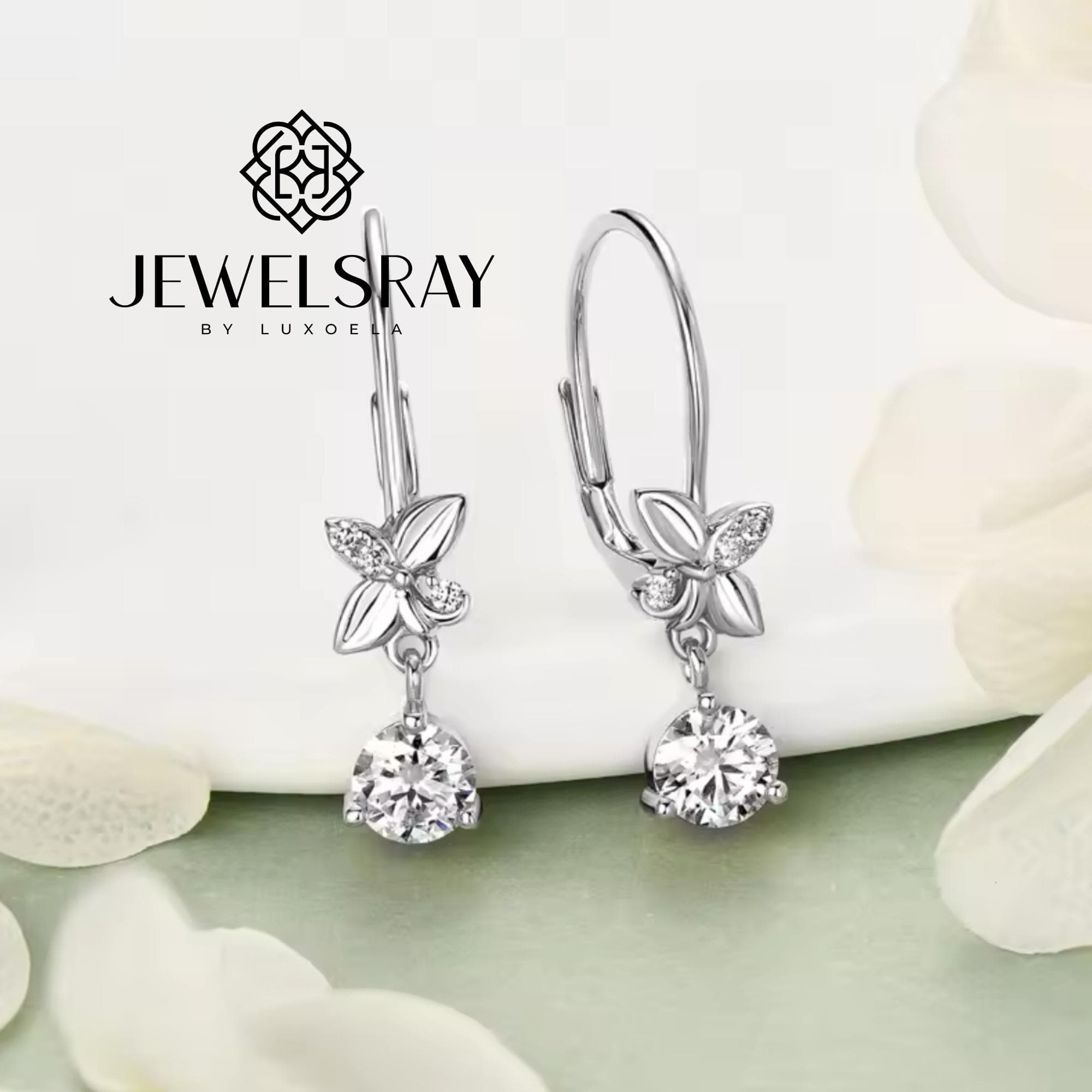 Anting Mariel Moissanite Earrings Perhiasan Elegant Solitaire Fancy Diamond Look Jewelry Kawin Tunangan Wedding Engagement Lamaran Married Bridal Jewelsray Intan Permata