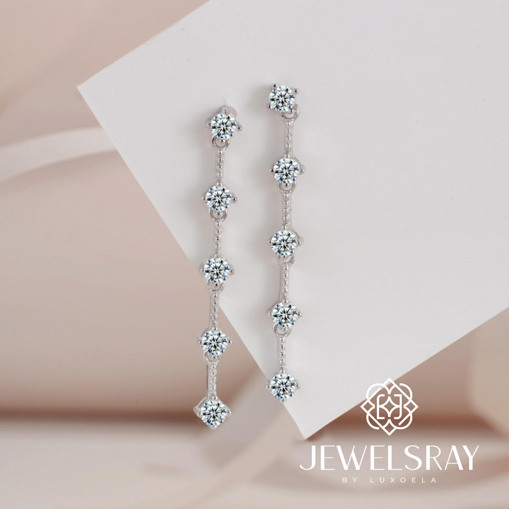 Anting Long Darcie Moissanite Earring Diamond Look Lamaran kawin