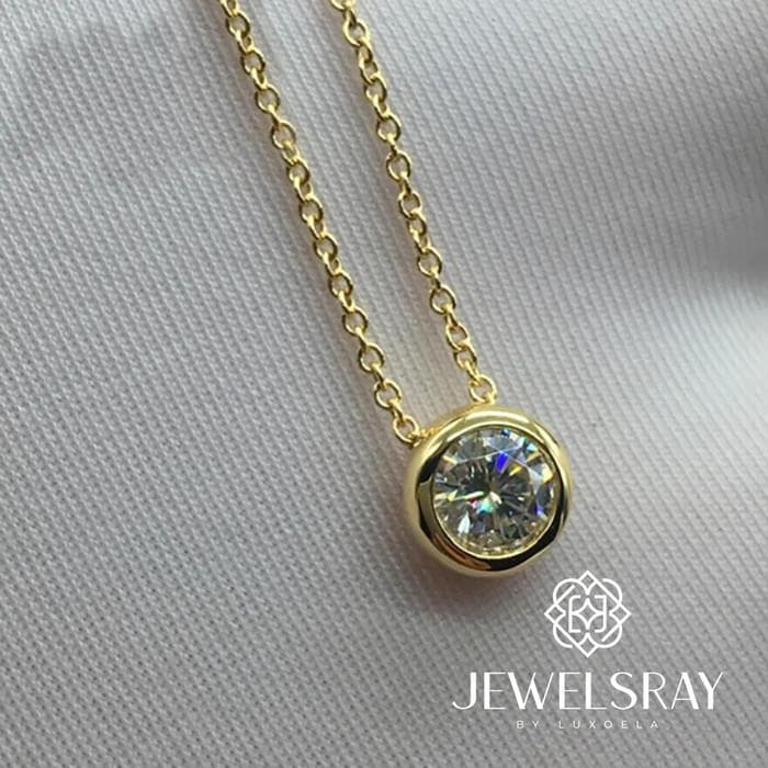 Kalung Lane Moissanite Necklace Diamond Look Rose Gold / Yellow Gold