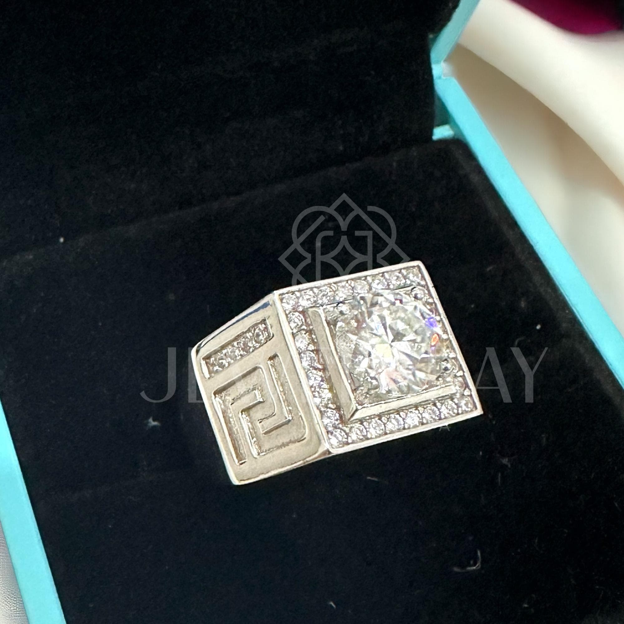 Cincin Pria Juan Moissanite Man Ring Adjustable Elegant Fancy Ring