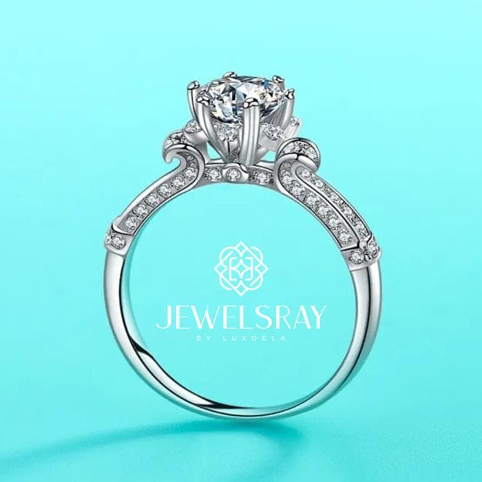 Cincin Jemima Moissanite Ring Diamond Look Lamaran Tunangan Kawin