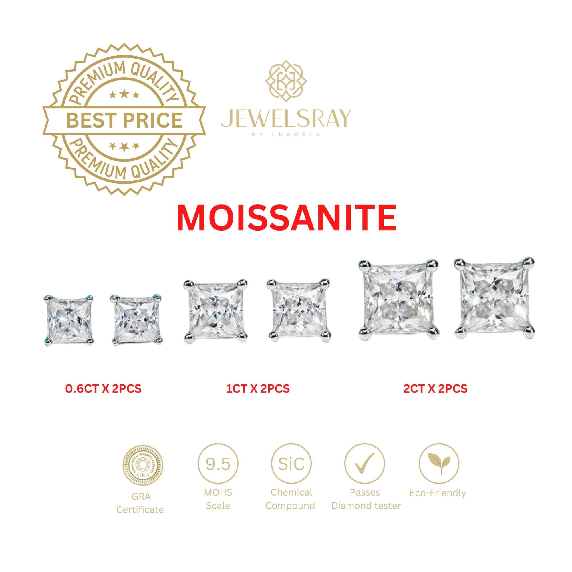 Anting Emillie Moissanite Earrings Diamond Look Lamaran Kawin Tunangan