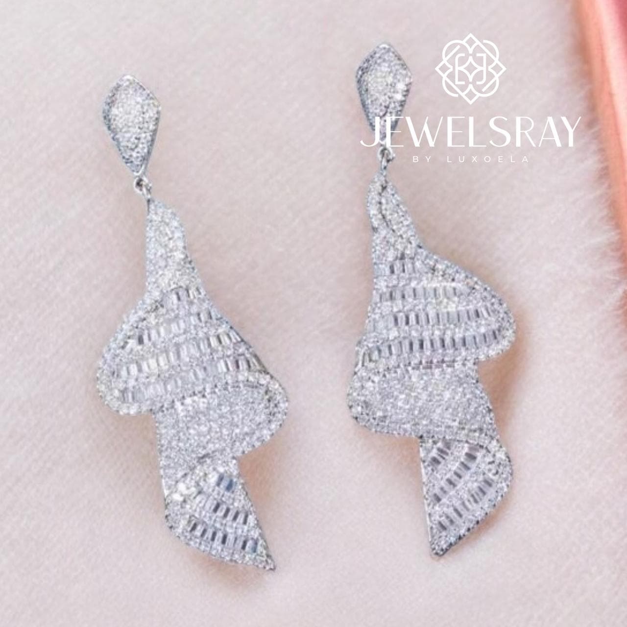 Anting Pesta Solana Earrings Perhiasan Tunangan Lamaran Kawin Fancy Wedding Elegant Engagement Married Bridal Jewelsray CZ Luxoela