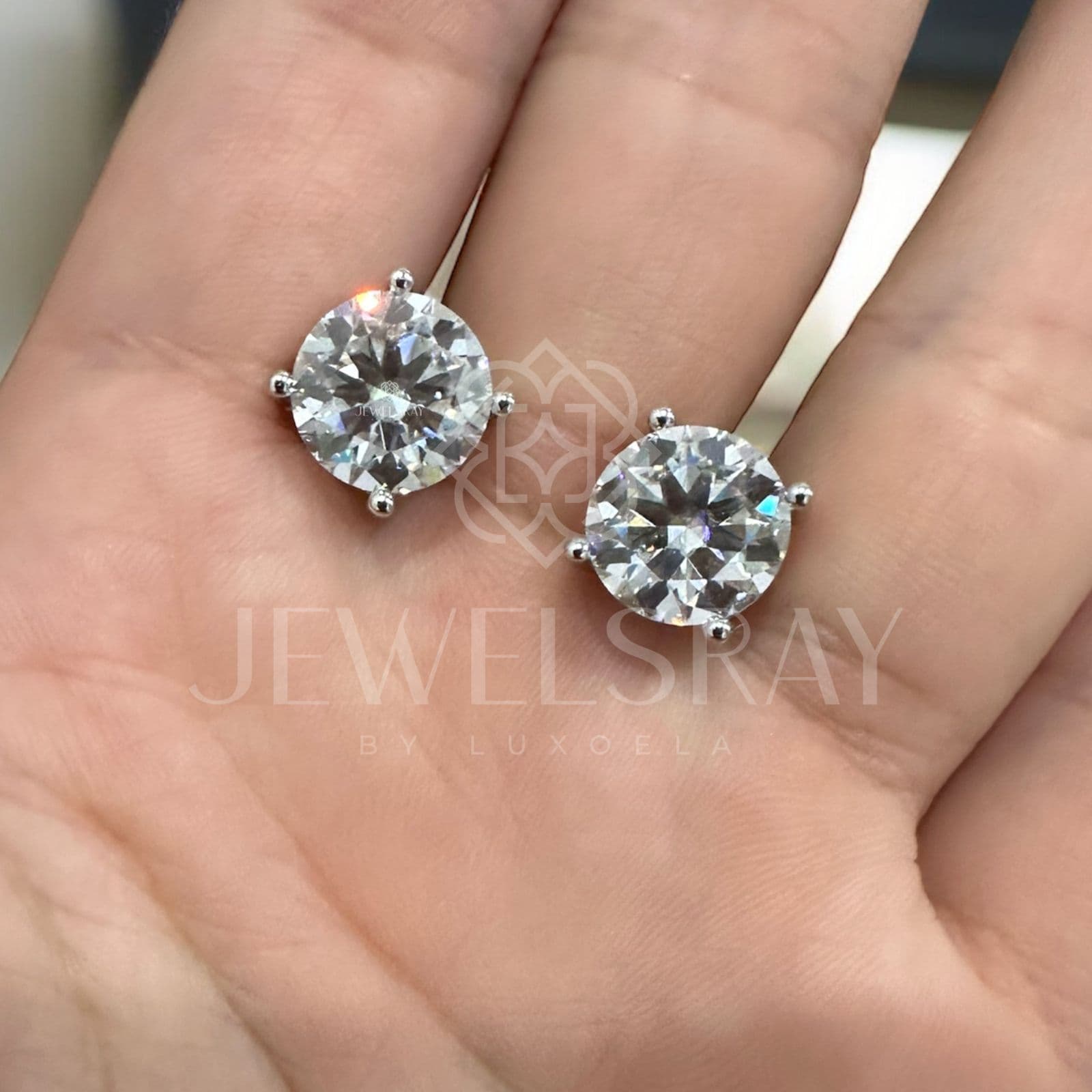 Anting Darcie Earrings Moissanite Diamond Look Kawin Tunangan 3 Carat