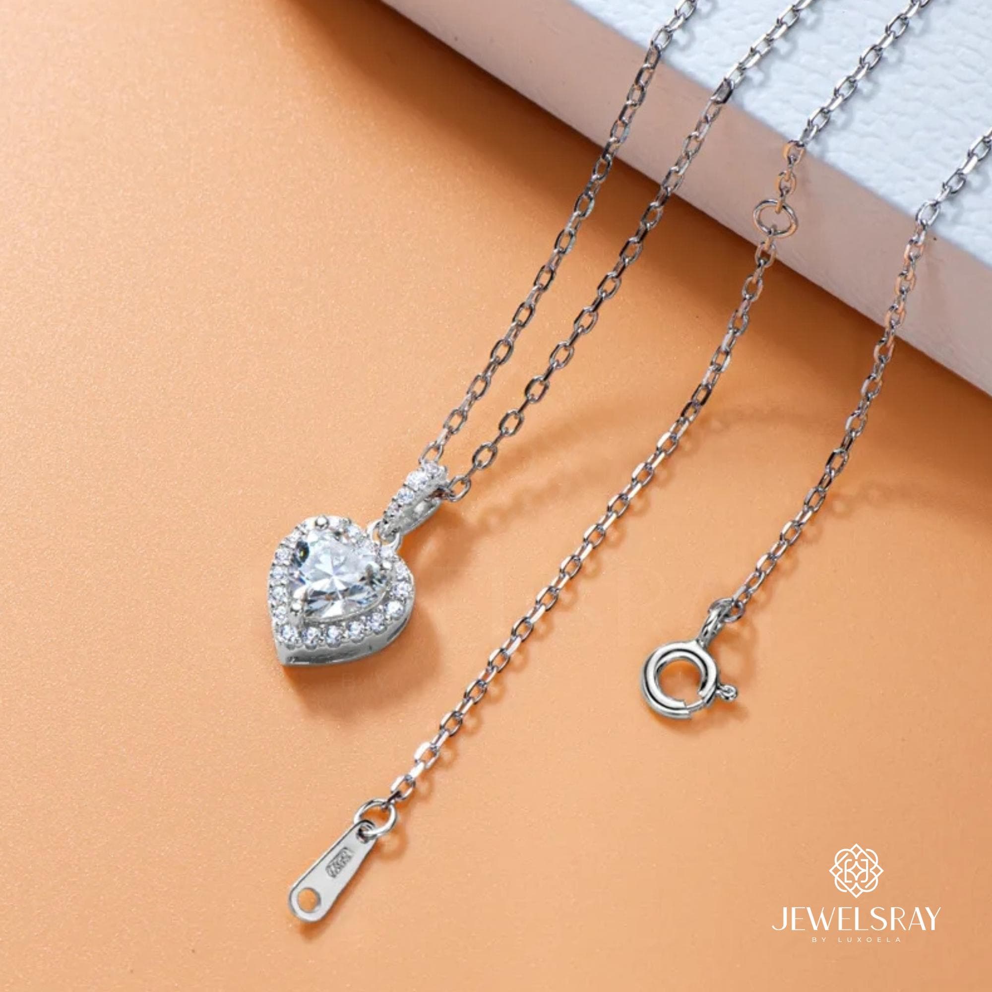 Kalung Amora Halo Moissanite Necklace Jewelry Diamond Look Jewelsray
