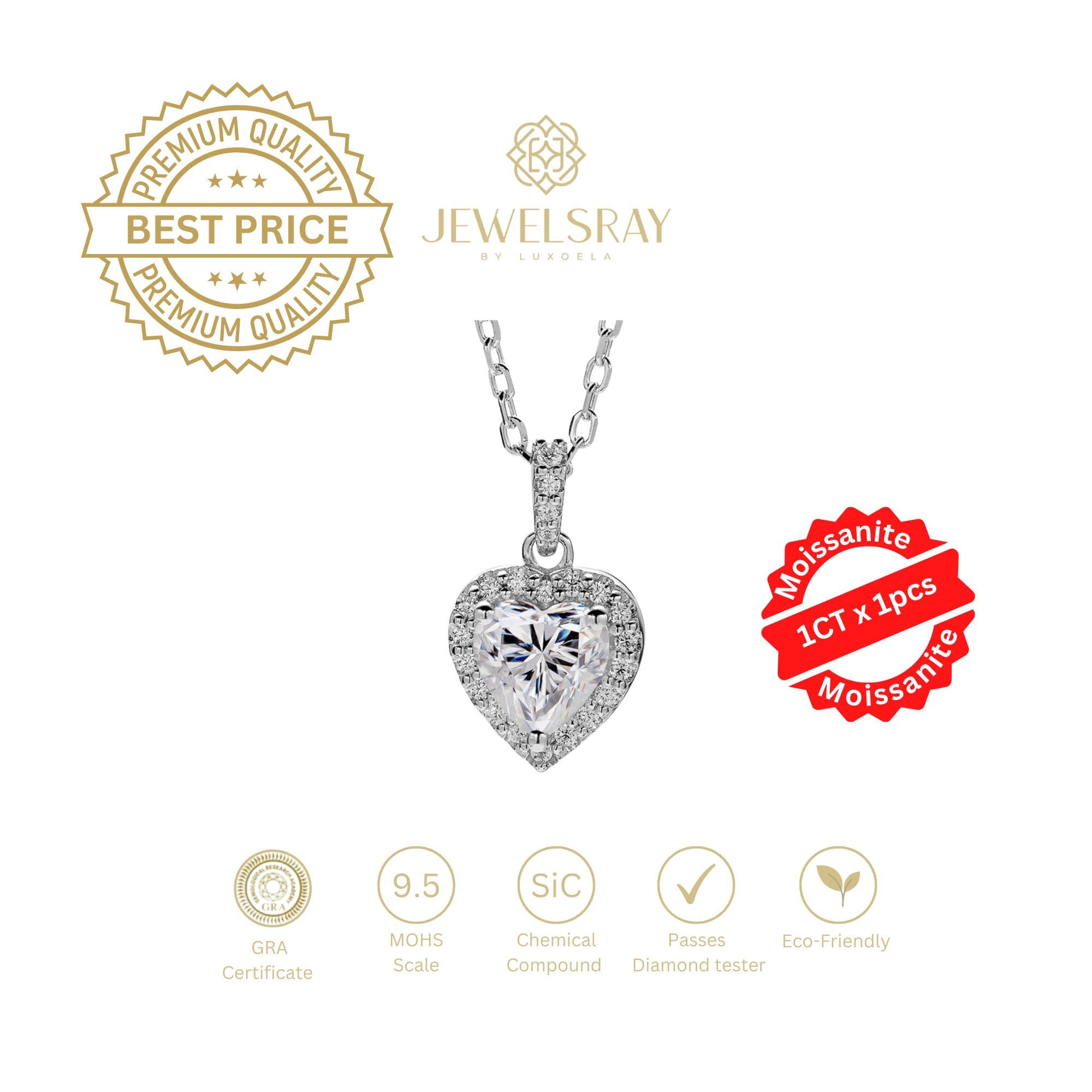 Kalung Amora Halo Moissanite Necklace Jewelry Diamond Look Jewelsray