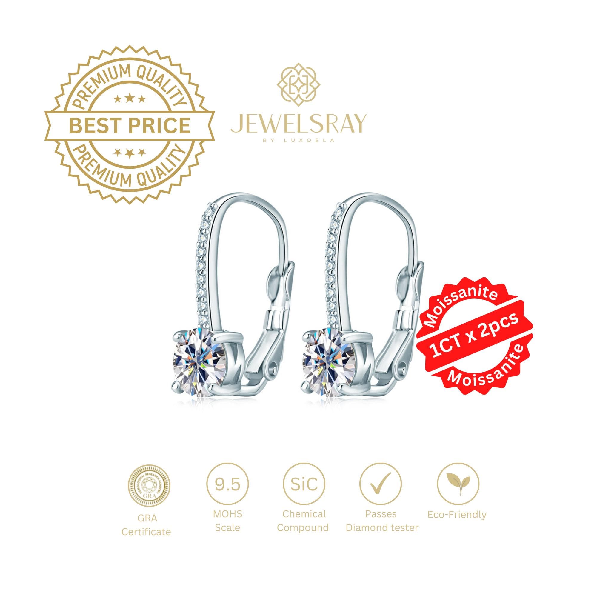 Anting Laura Moissanite Earring Diamond Look Lamaran tunangan kawin