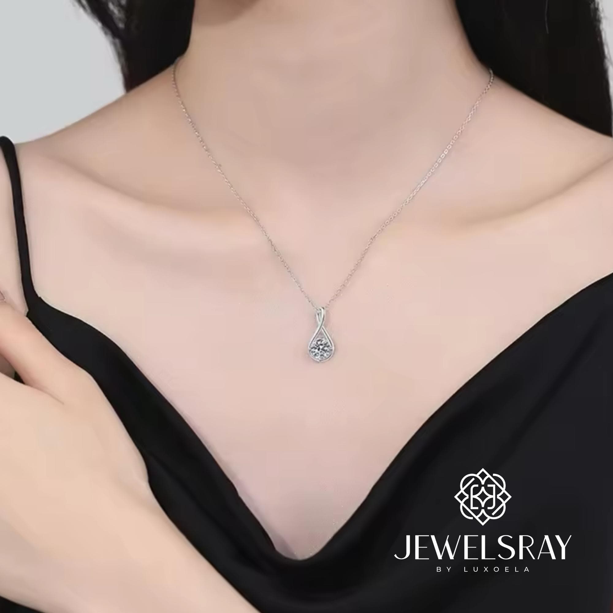 Arla Necklace - Moissanite Necklace Diamond Look Lamaran Kawin Tunangan