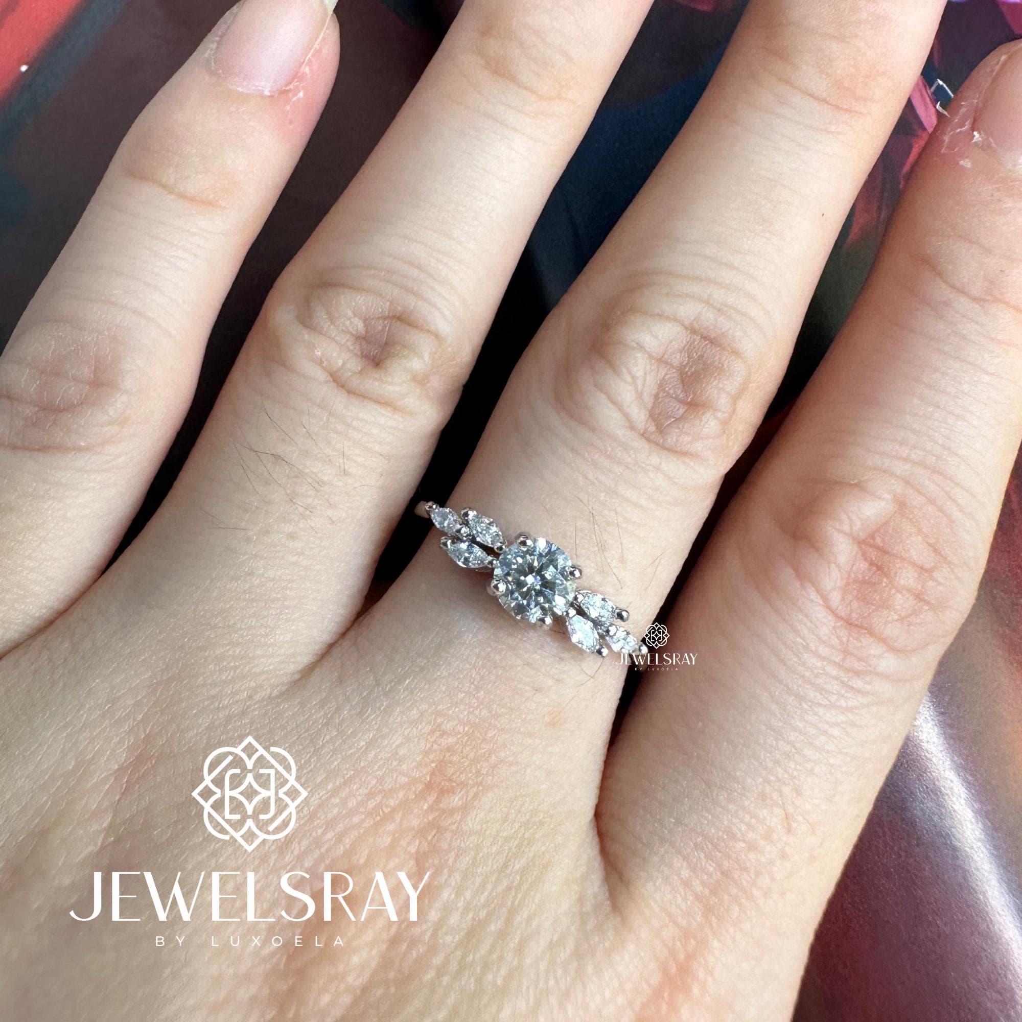 Cincin Kawin Montana Moissanite Ring Adjustable Diamond Look Lamaran