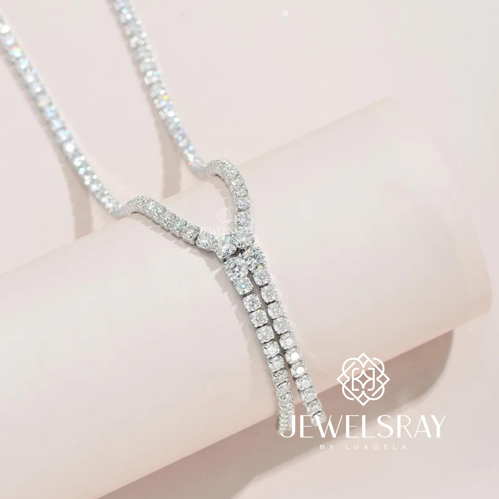 Kalung Minerva Moissanite Tennis Necklace Fancy Elegant Bride Jewels