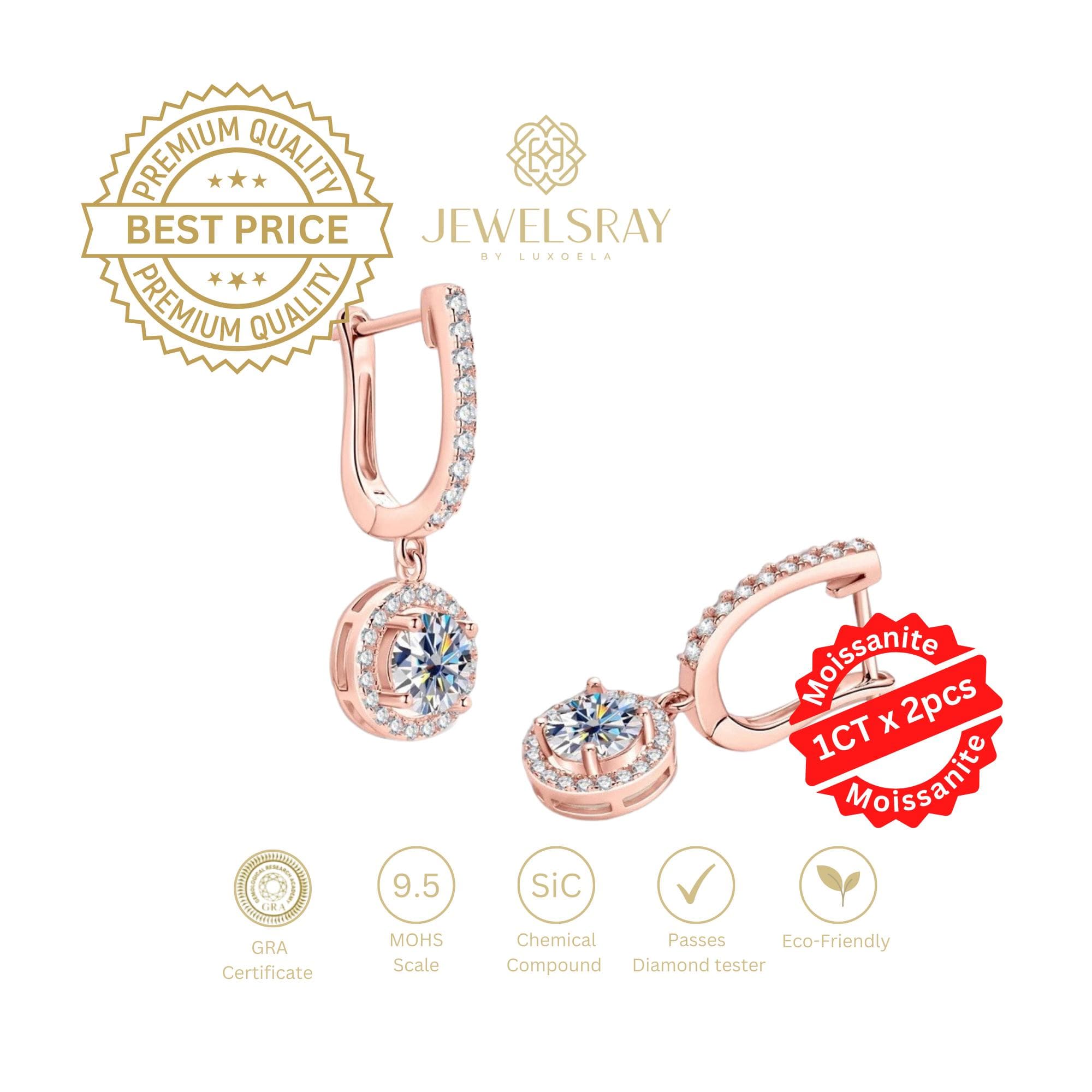 Anting Evermore Moissanite Earrings Jewelry Diamond Look Jewelsray