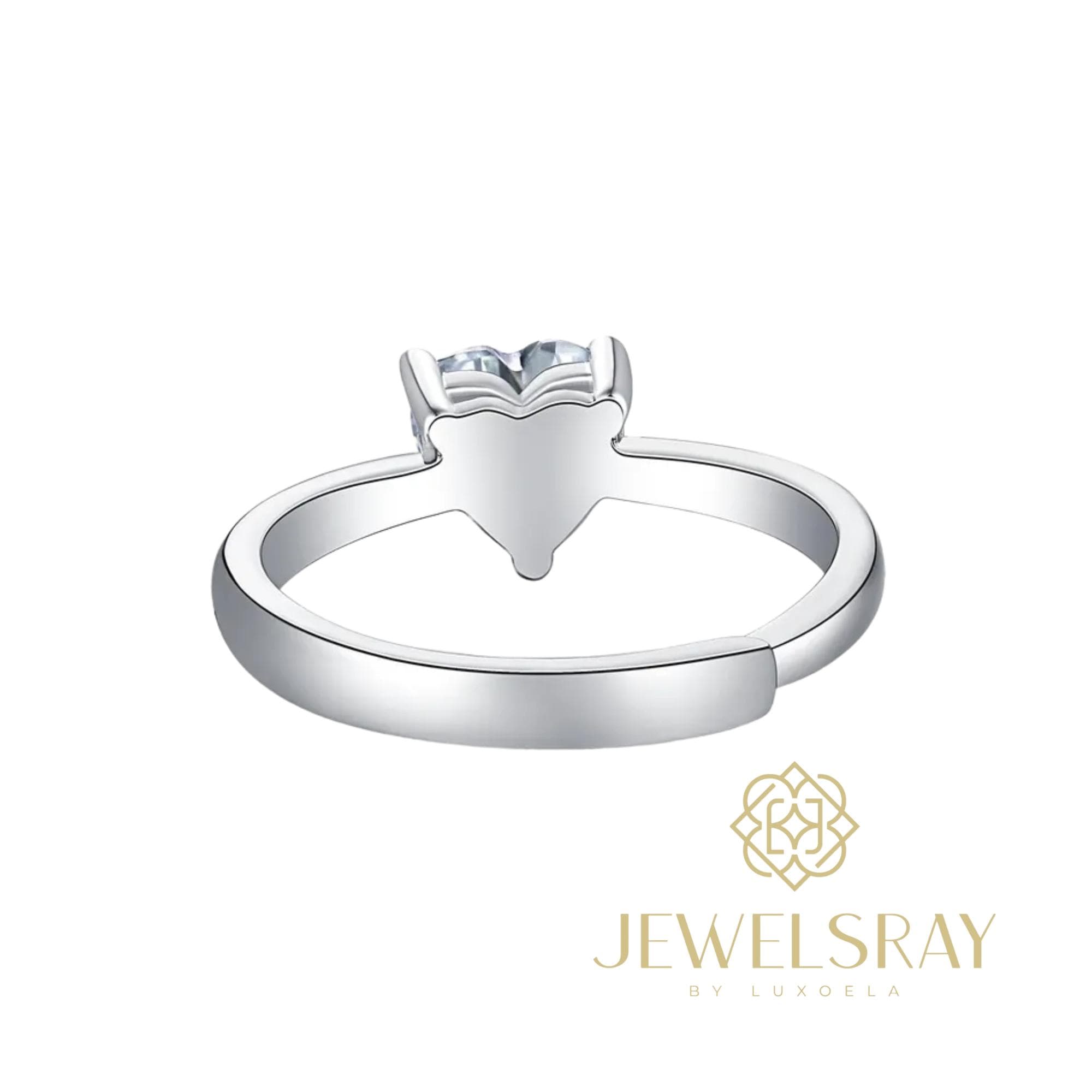 Cincin Kawin Amora Moissanite Heart Cut Diamond Look Wedding Tunangan