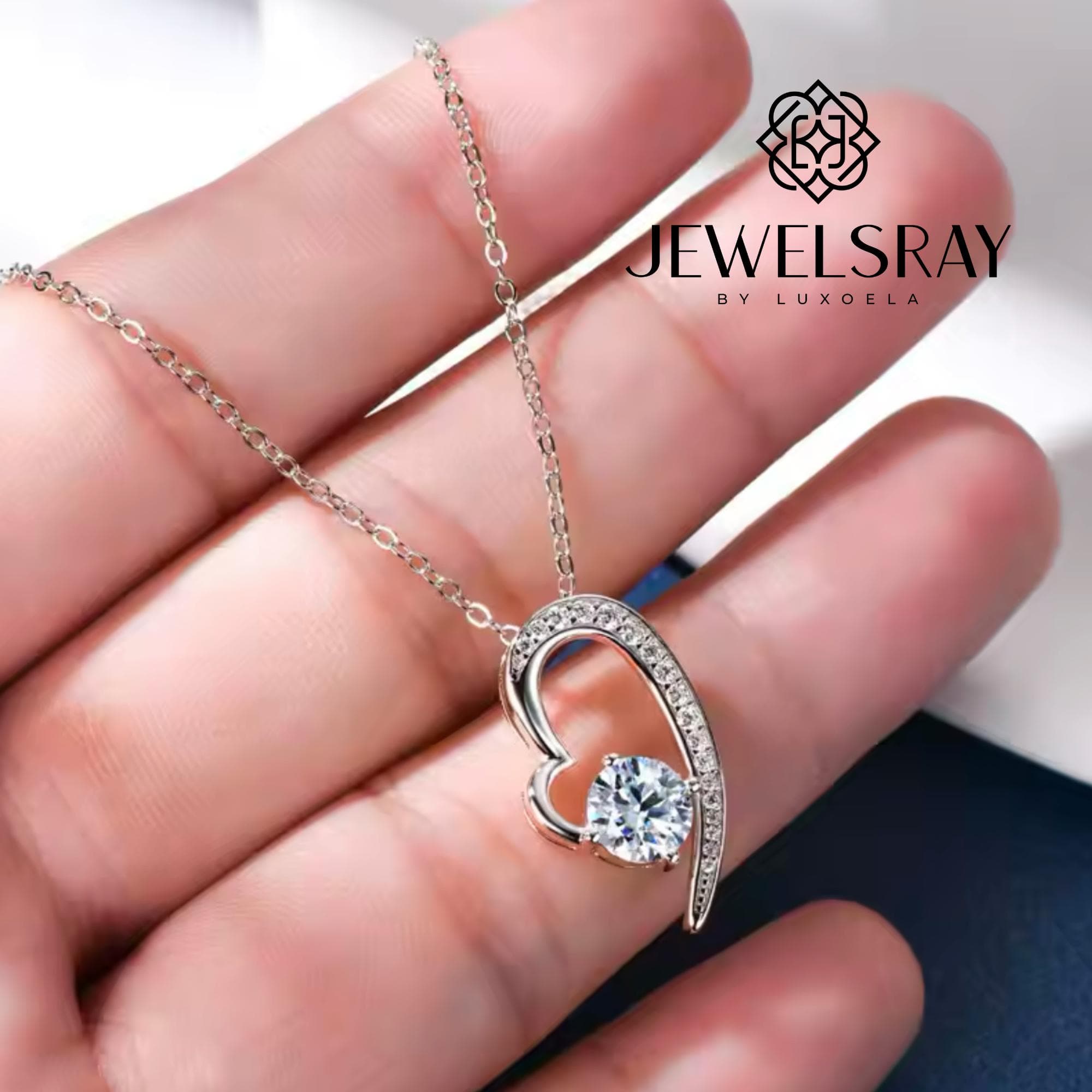 Amara Necklace - Moissanite Necklace Diamond Look Lamaran Kawin Tunangan