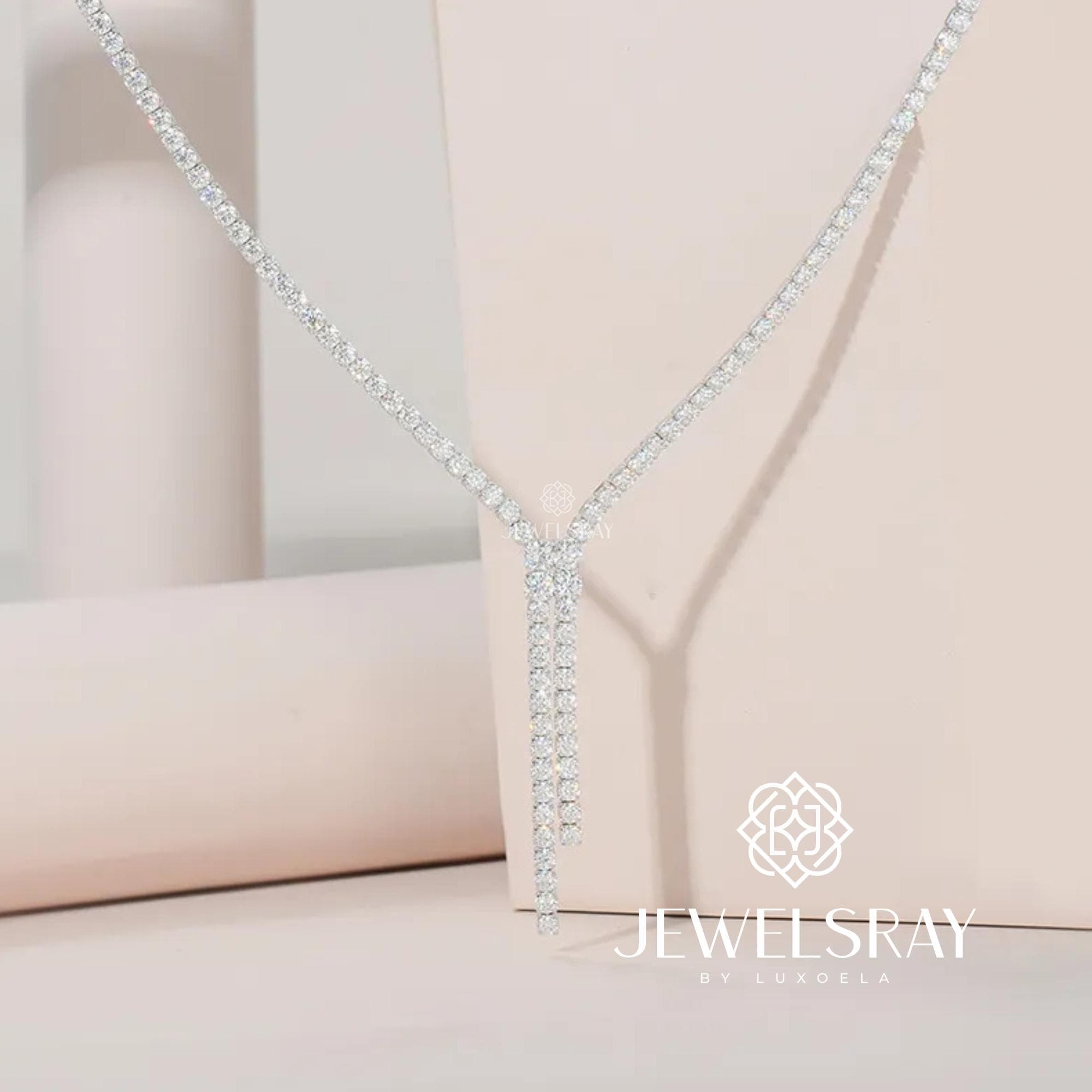 Kalung Minerva Moissanite Tennis Necklace Fancy Elegant Bride Jewels
