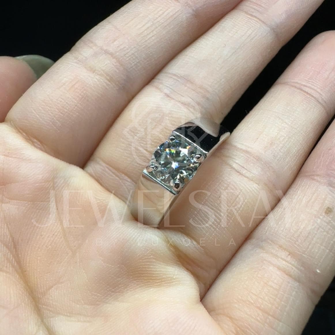 Cincin Pria Darby Moissanite Man Ring Adjustable Elegant Fancy Ring