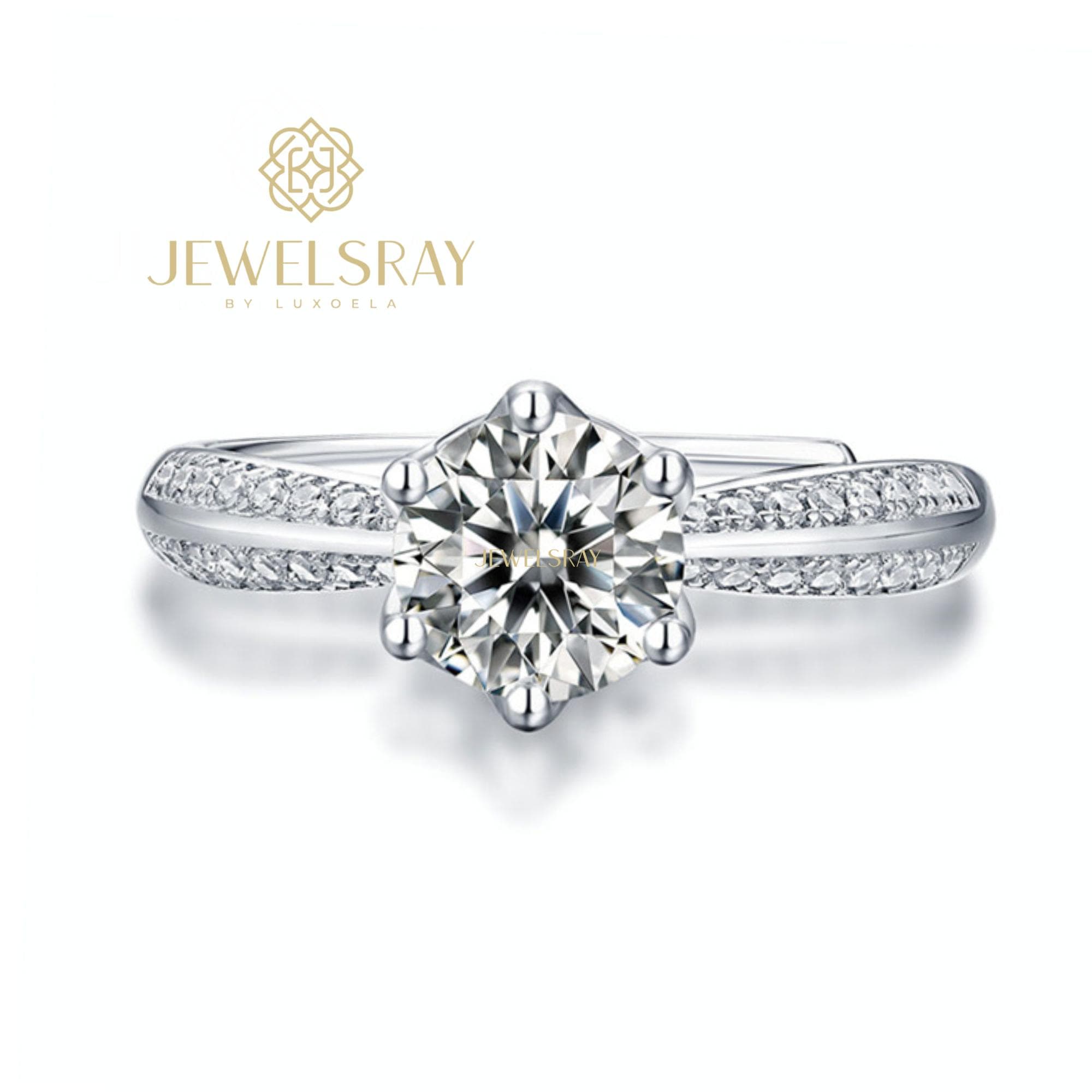 Cincin Kawin Ruri Moissanite 0.5 carat Ring Adjustable Diamond Look Lamaran