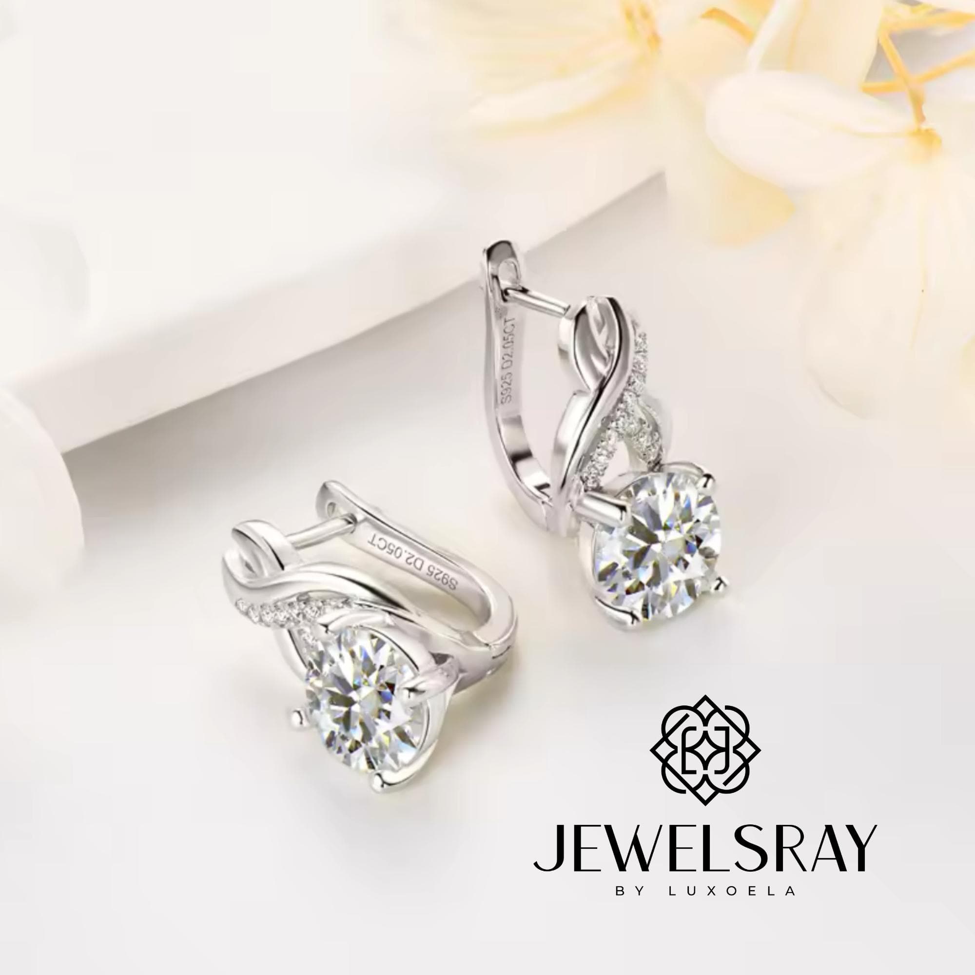 Anting Rosheuvel Moissanite Earrings Diamond Look Lamaran Kawin Tunangan