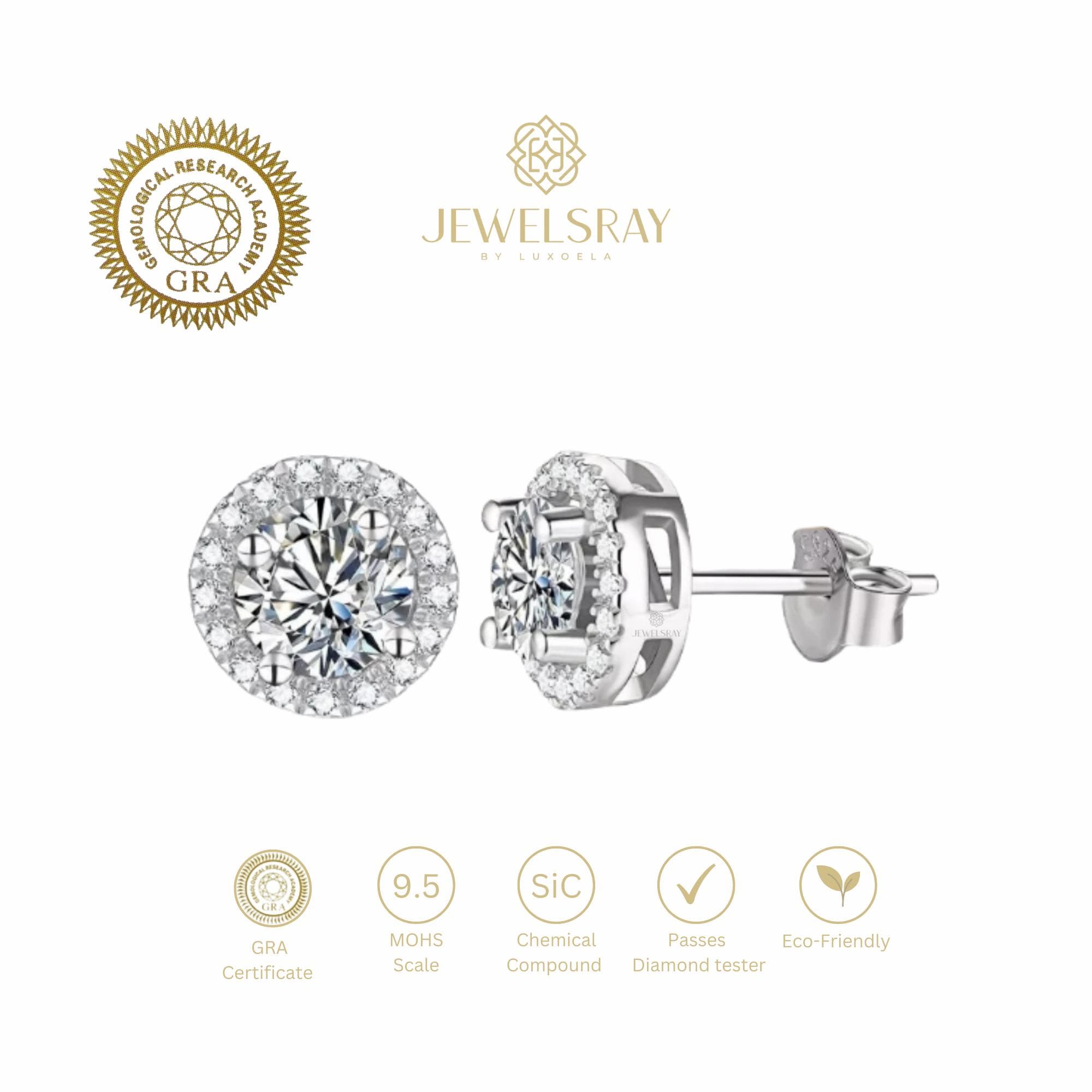 JewelsRay by Luxoela - Hermione Earrings (Moissanite)