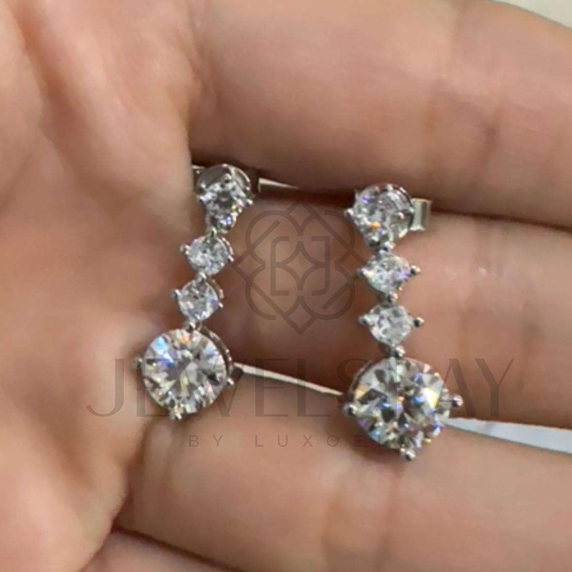 Anting Gillian Lite Earrings Moissanite Anting Diamond Look Tunangan Acara Pesta Pernikahan
