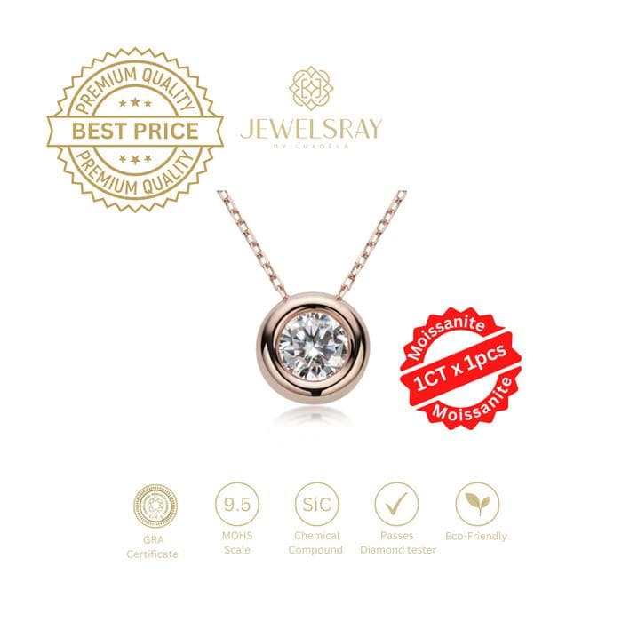 Kalung Lane Moissanite Necklace Diamond Look Rose Gold / Yellow Gold