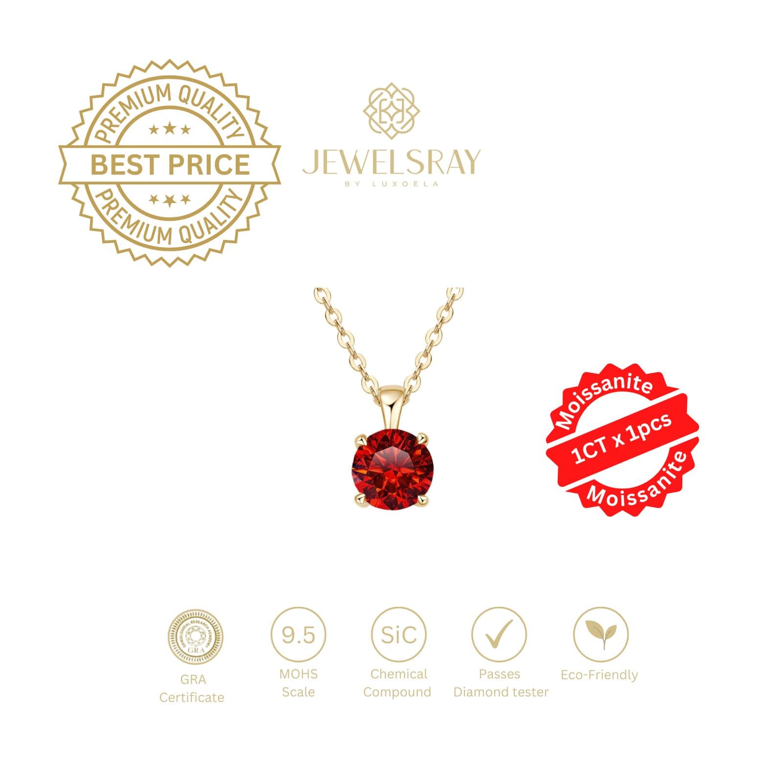 Kalung Blaine Necklace Red Blood Moissanite Diamond Look Lamaran Kawin Tunangan Jewel Jewelsray Luxoela