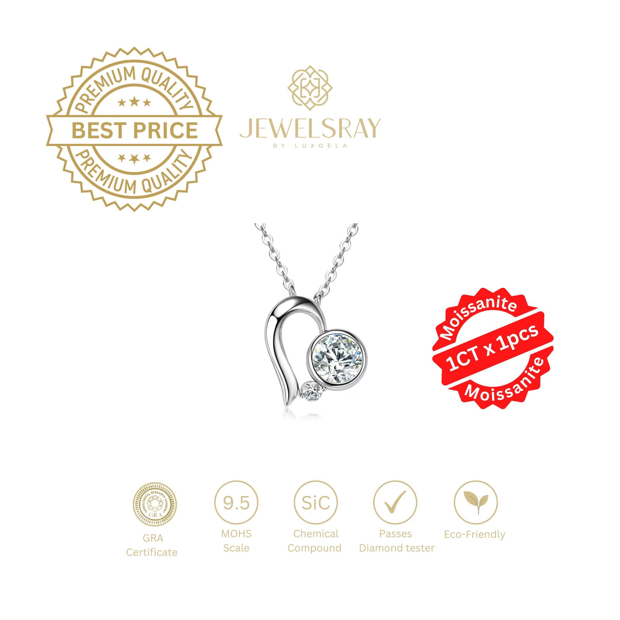 Mirren Necklace - Moissanite Necklace Diamond Look Lamaran Kawin Tunangan