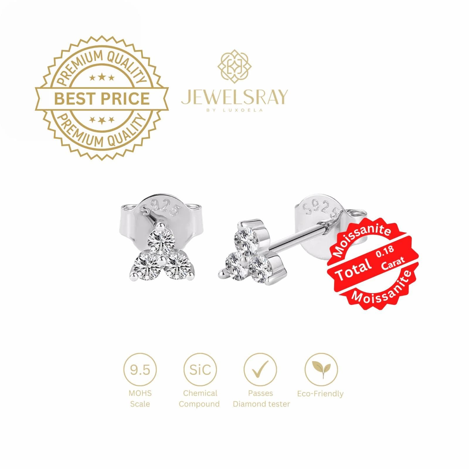 Anting Harlow Earrings Mini Moissanite Perhiasan Diamond Look