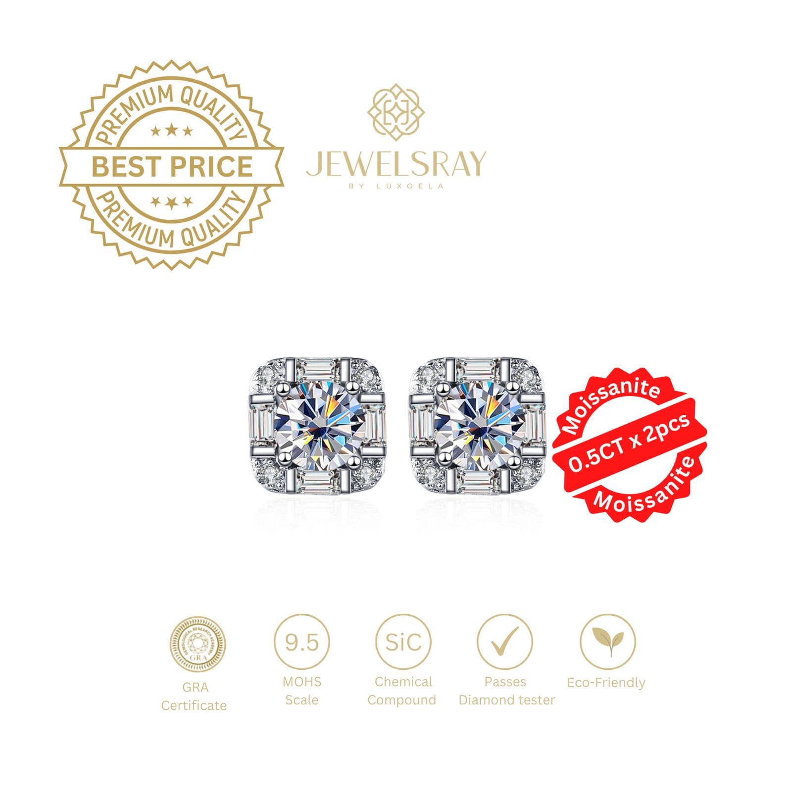 Anting Catherina Moissanite Earrings Perhiasan Elegant Fancy Diamond Look Jewelry Kawin Tunangan Wedding Engagement Lamaran Married Bridal Jewelsray Intan Permata Luxoela