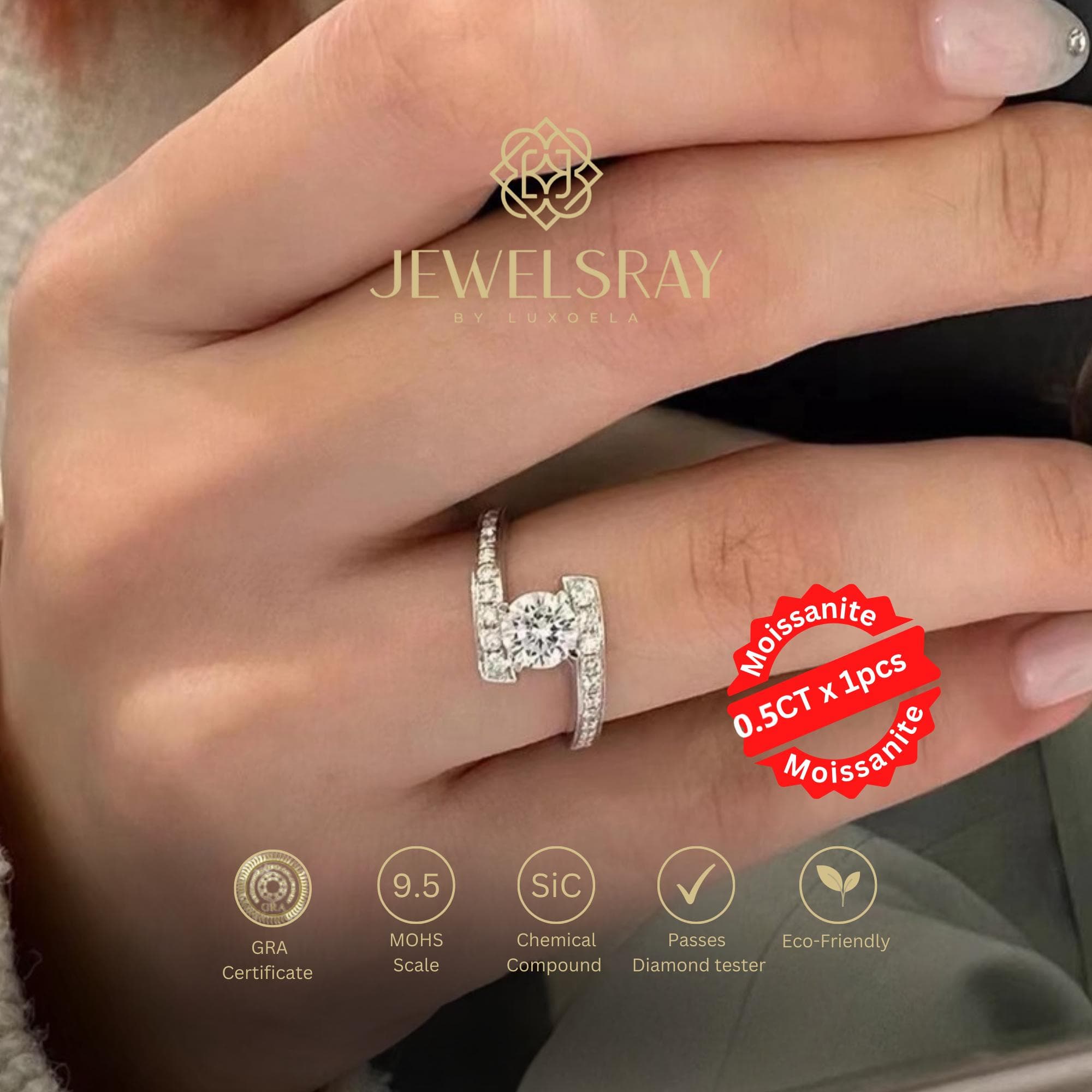 Cincin Cilla Moissanite Ring Diamond Look Lamaran Tunangan Kawin