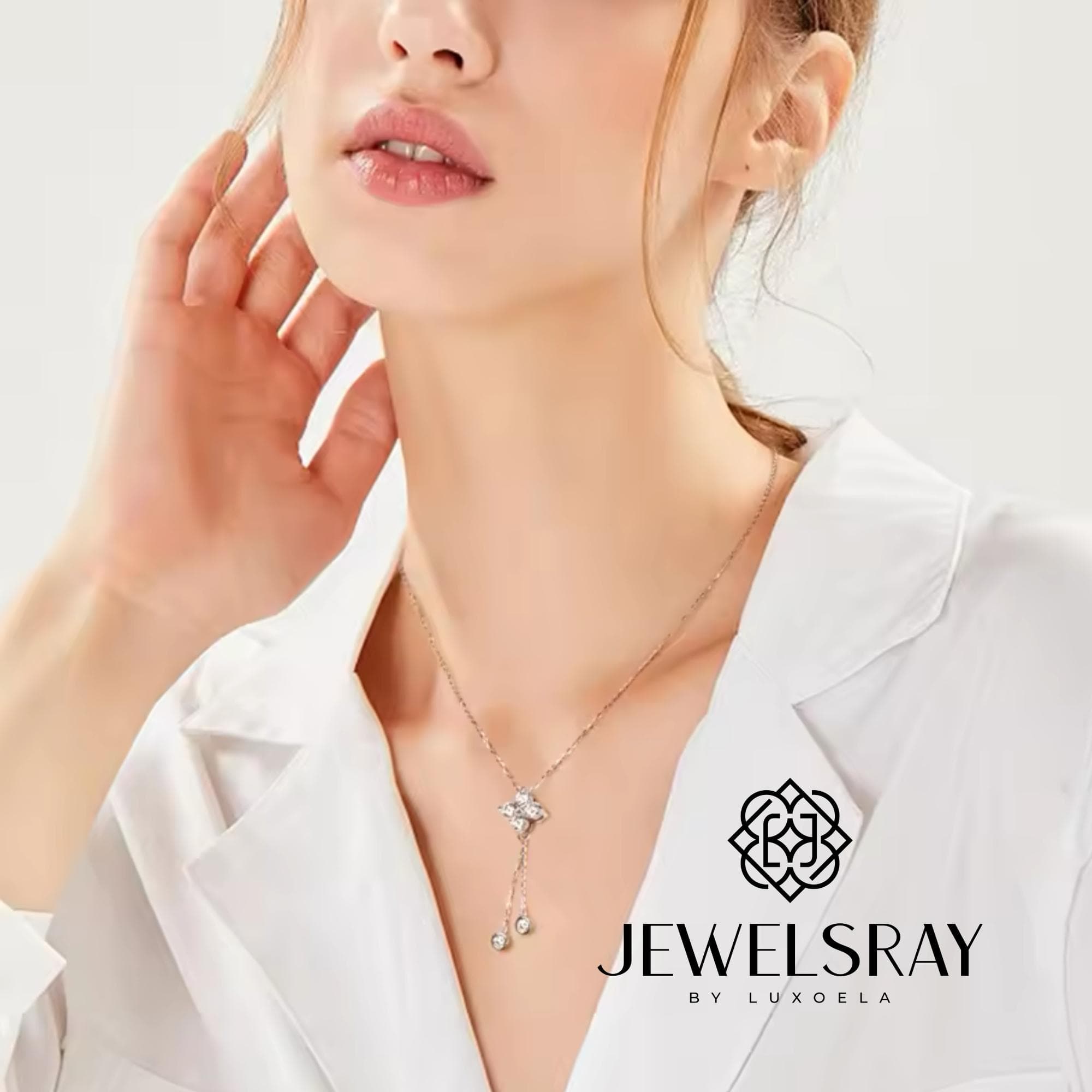 Eloise Necklace - Moissanite Necklace Diamond Look Lamaran Kawin Tunangan
