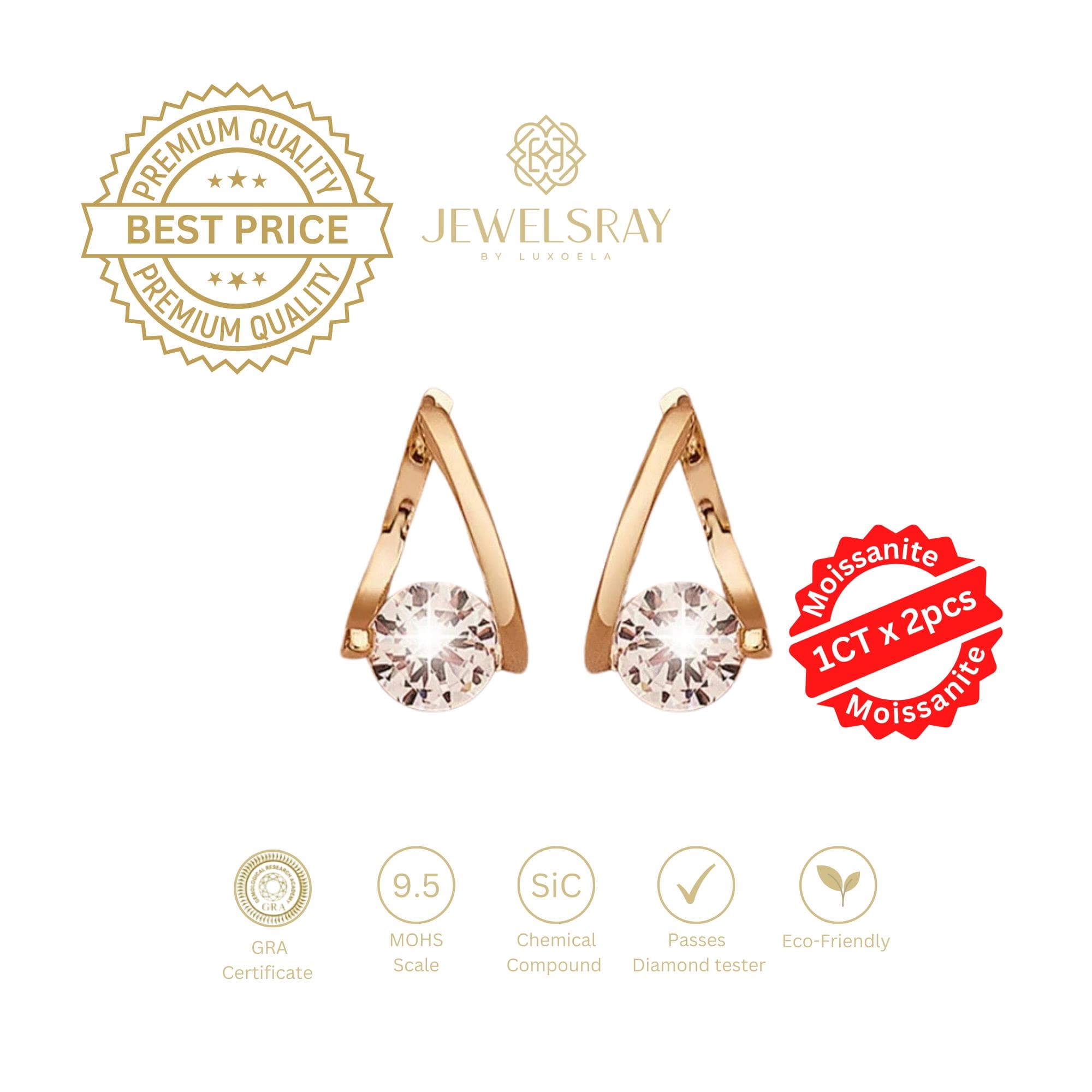 Anting Margaret Moissanite Earring Diamond Look Lamaran tunangan kawin