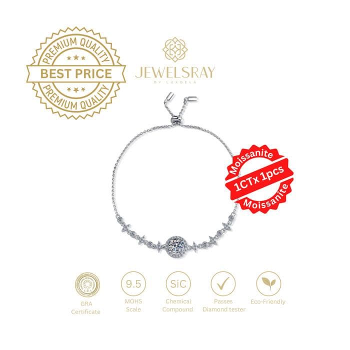Gelang Estelle Moissanite Bracelet Diamond Look Tunangan Kawin Lamaran