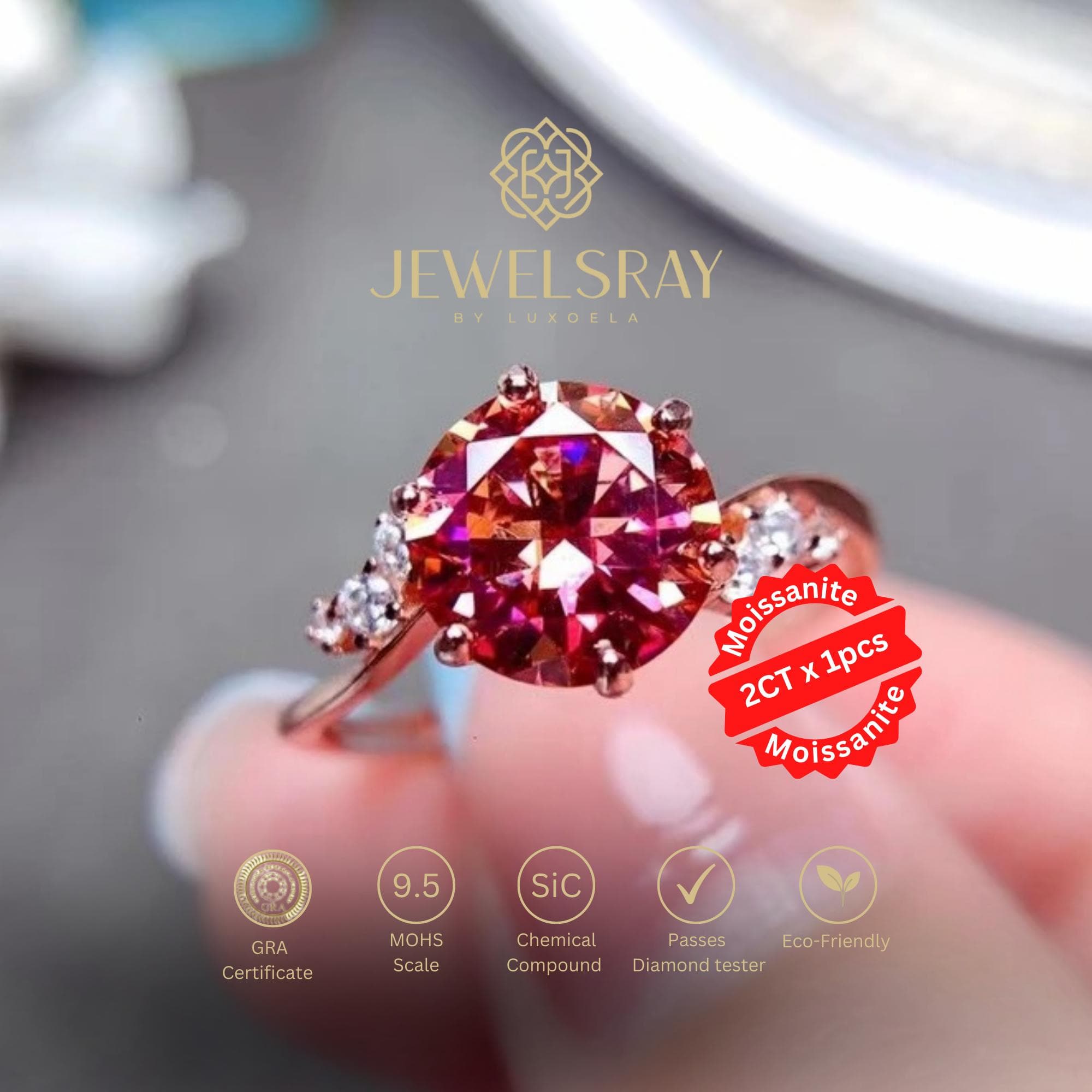 Cincin Kawin Aquilla Moissanite Ring Adjustable Diamond Look Lamaran