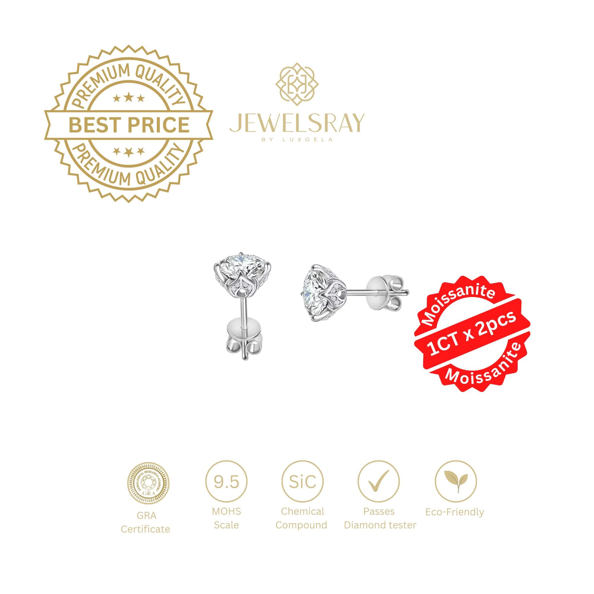 Anting Isbeth Moissanite Earrings Perhiasan Elegant Solitaire Fancy Diamond Look Jewelry Kawin Tunangan Wedding Engagement Lamaran Married Bridal Jewelsray Intan Permata