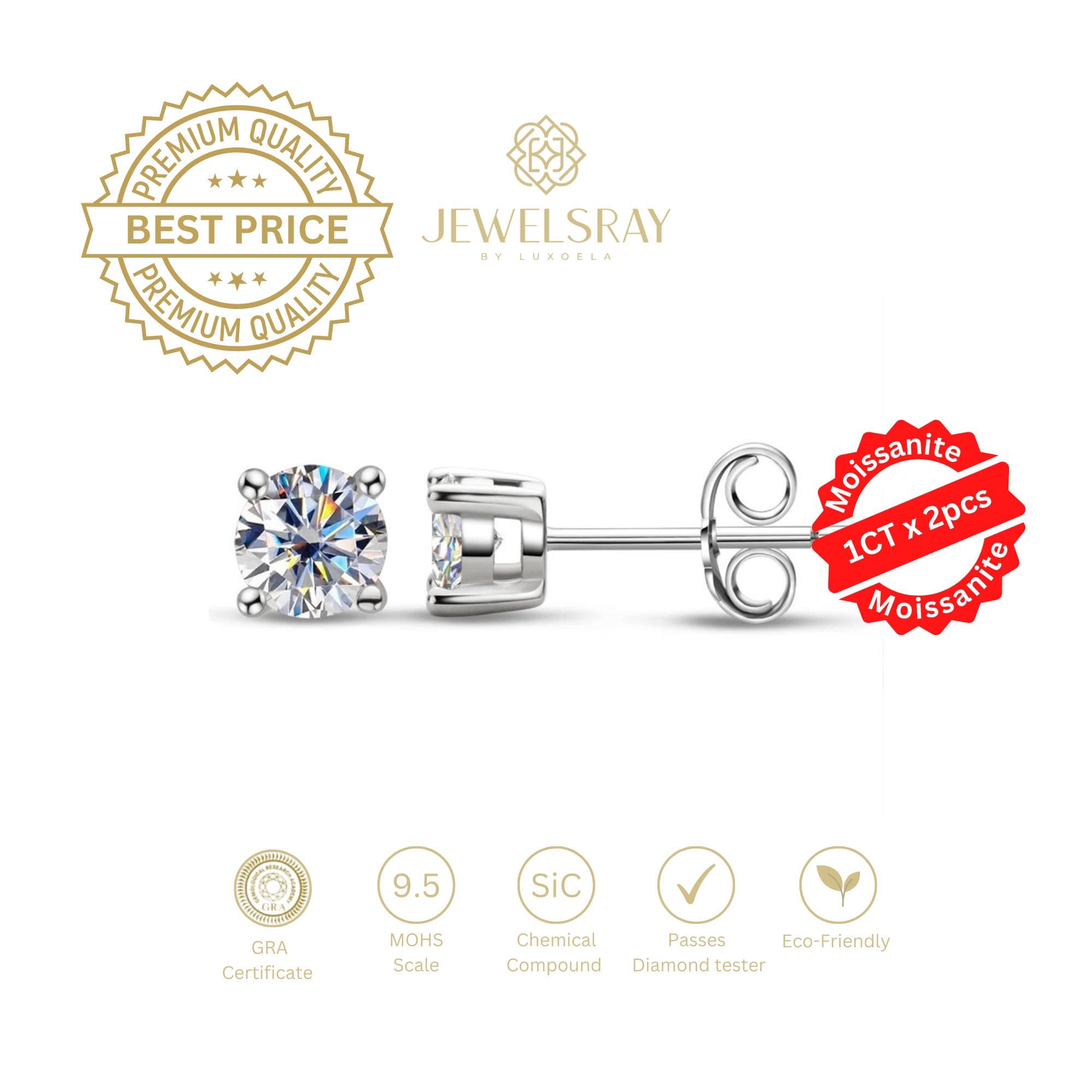 Anting Darcie Moissanite Earring Diamond Look Lamaran Kawin Tunangan