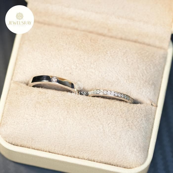 Cincin Kawin Infinite Wedding Ring Set Moissanite Ring Adjustable Perhiasan Elegant Fancy Diamond Look Jewelry Kawin Tunangan Wedding Engagement Lamaran Married Bridal Jewelsray Intan Permata Luxoela